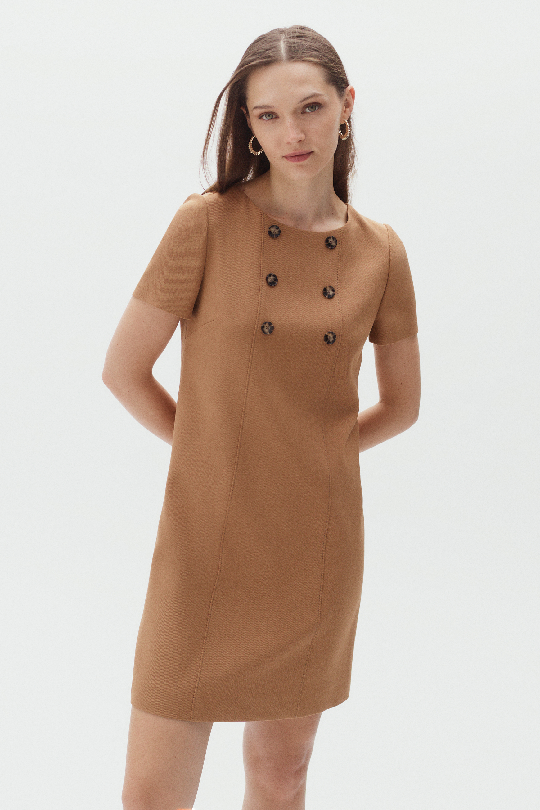 vestido saphir camel mujer Vestido Saphir cámel mujer