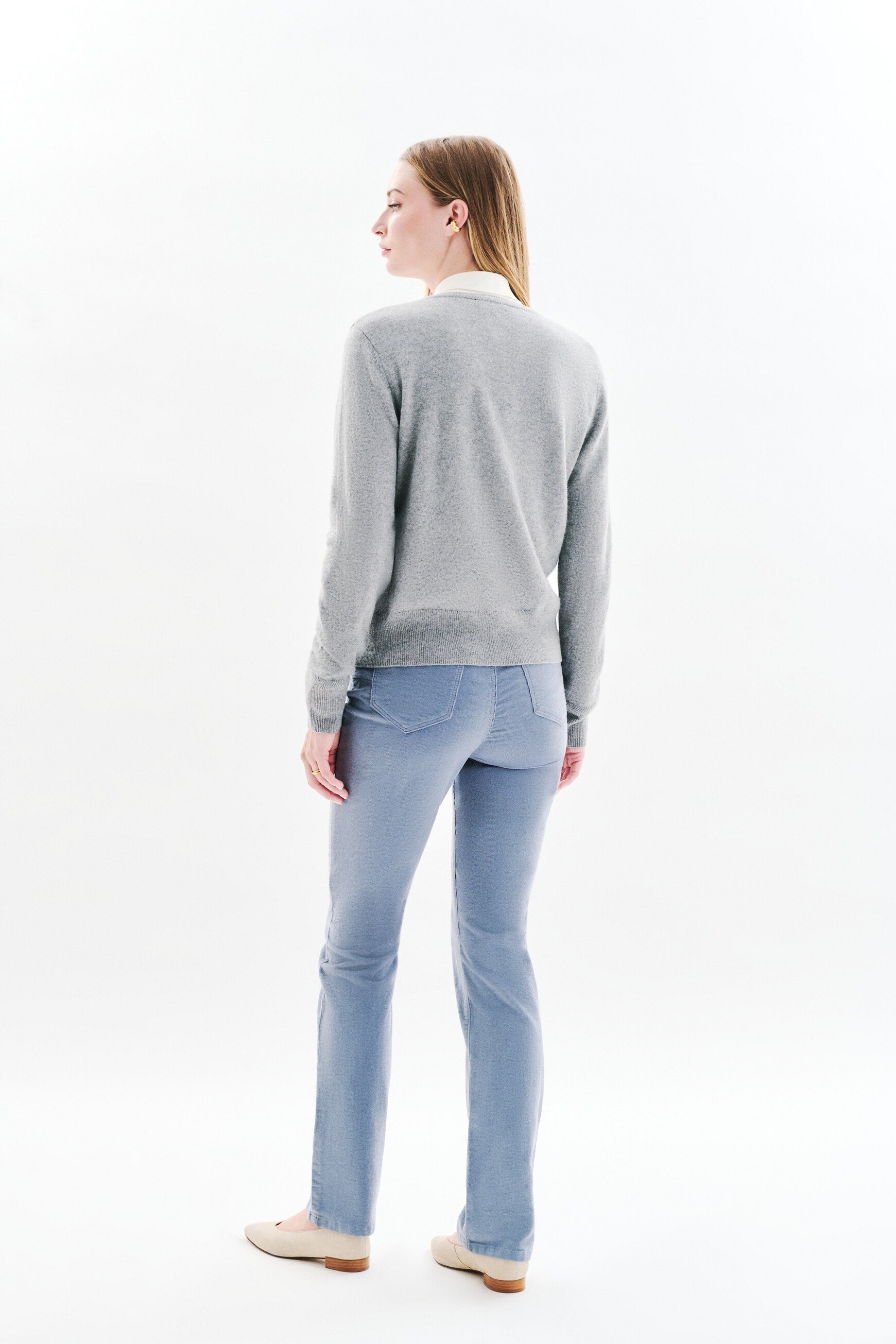 Cardigan mcaroline 100 % kaschmir grau damen
