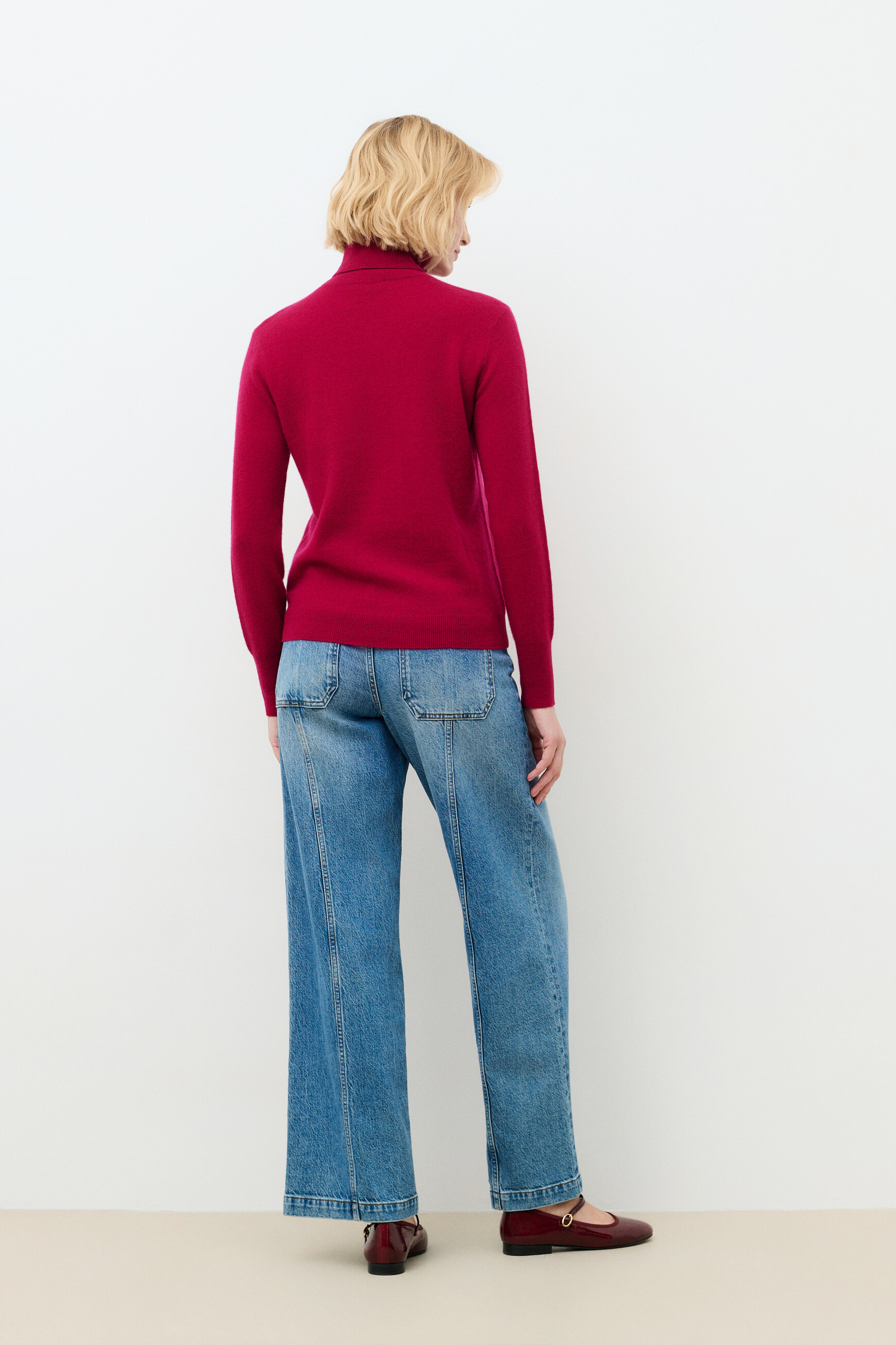 Maglione dylan b 100% cashmere rosa lampone donna