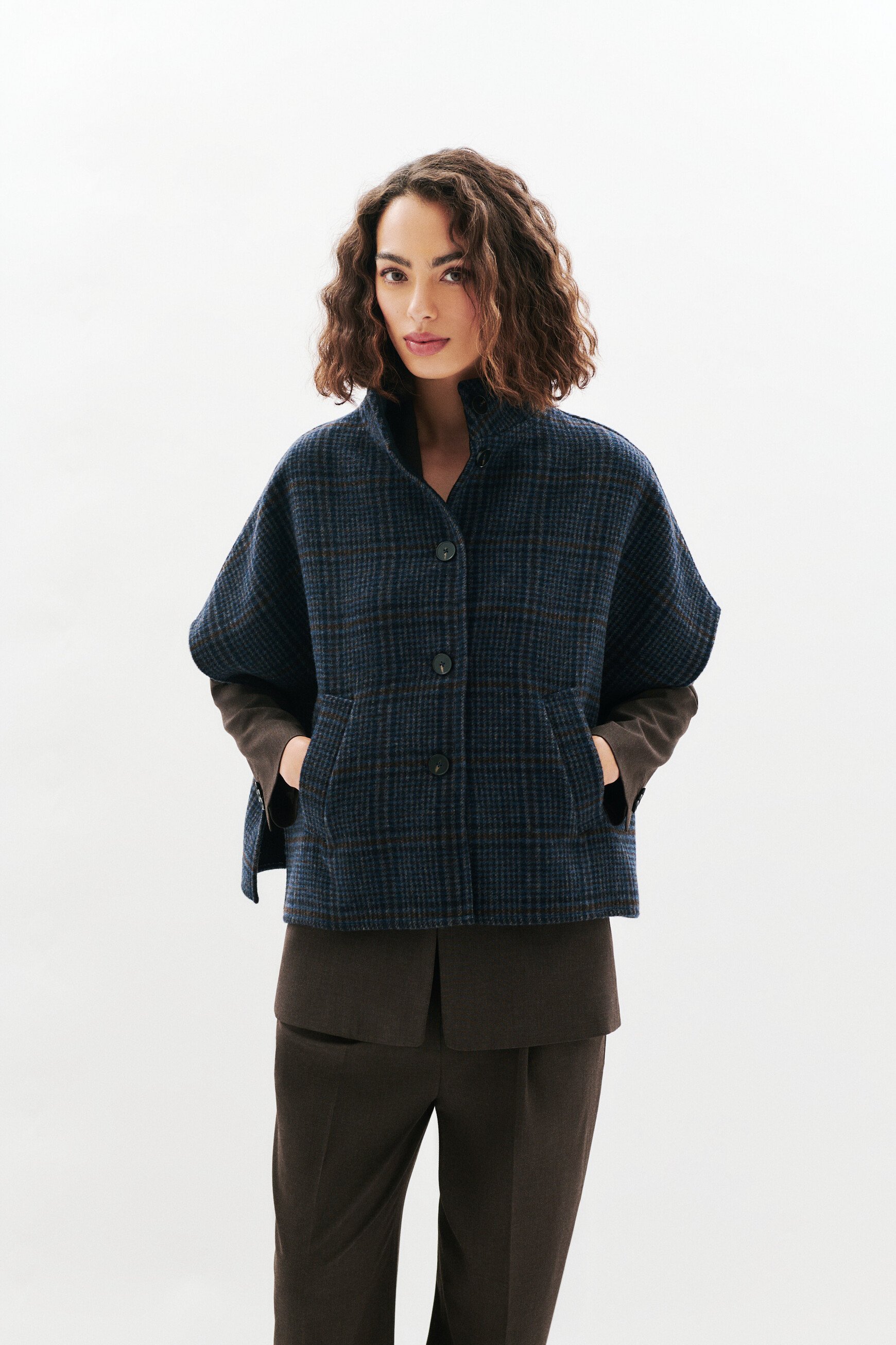 Poncho Holan3 marineblau damen