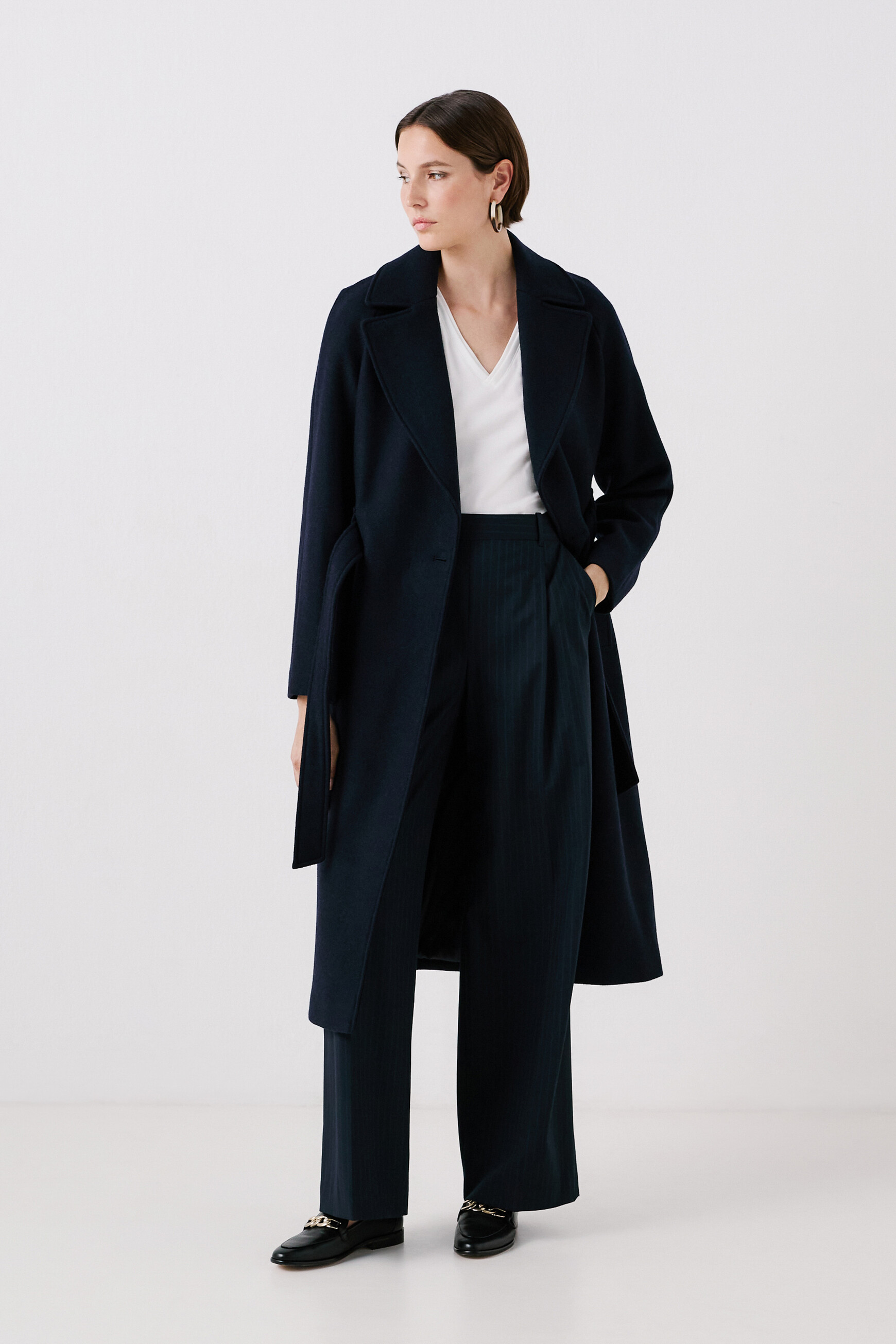 Manteau long femme bleu marine best sale