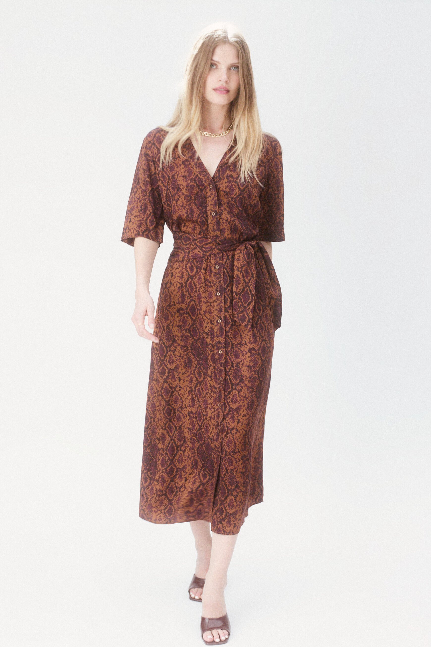 robe relisa marron cognac femme Robe Relisa marron cognac femme