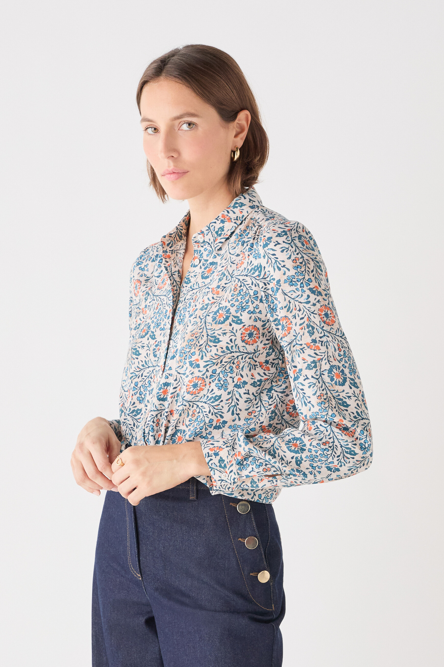 samby1 overhemd denim baby blauw vrouw Samby1 overhemd denim baby blauw vrouw
