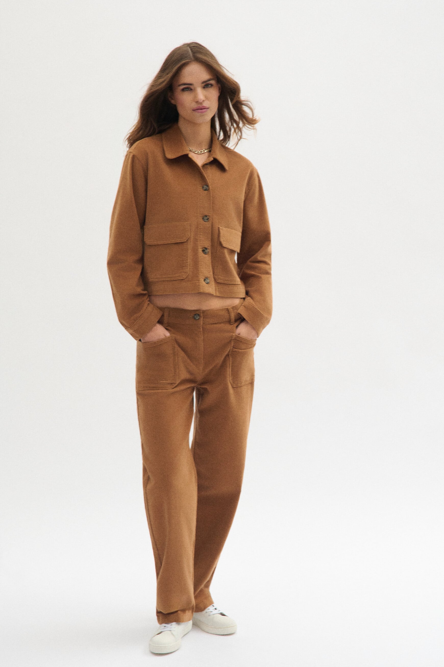 Pantalon Pygmalionvelours camel femme