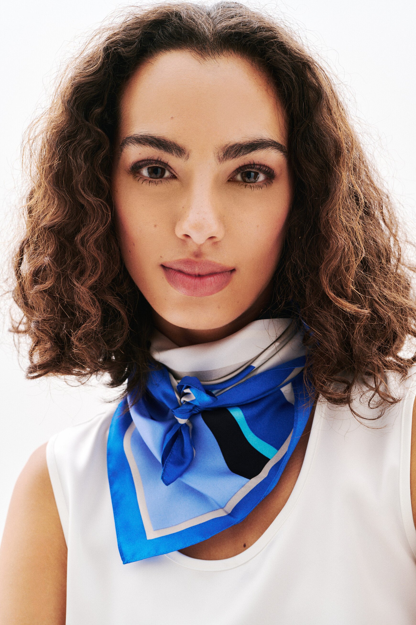 lenco line 100 seda bleu lavande mulher Lenço Line 100% seda bleu lavande mulher