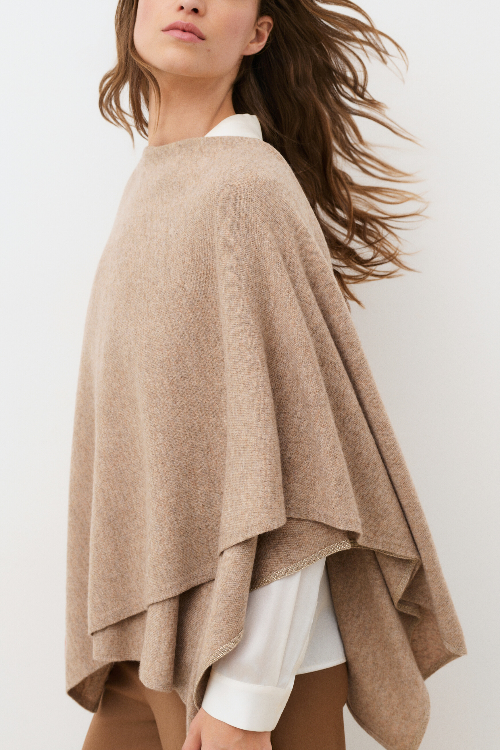 Poncho Hidrap marron clair femme