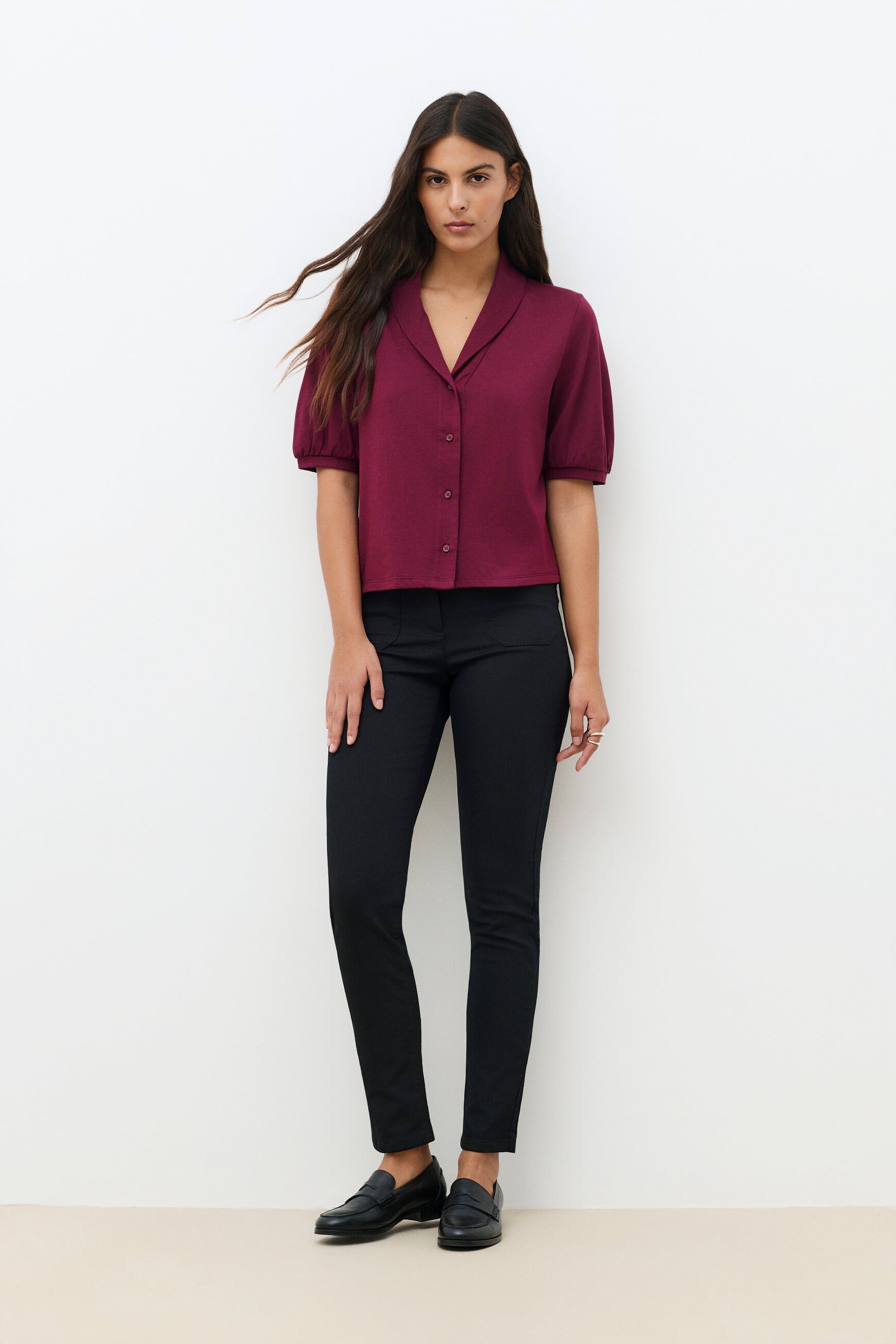 T-shirt Tmari-Uni burgundy woman