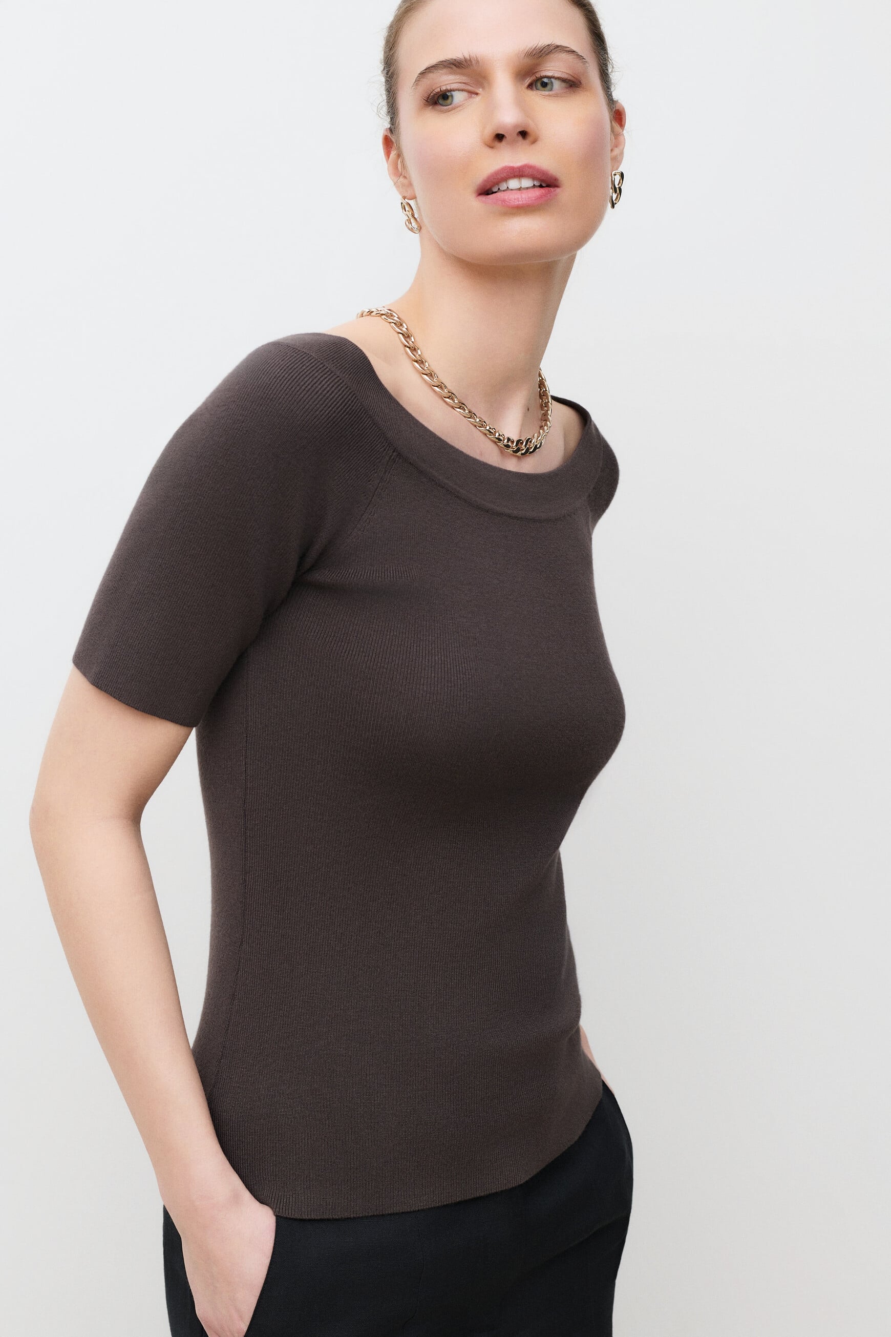 Pull Malone marron fonc&eacute; femme