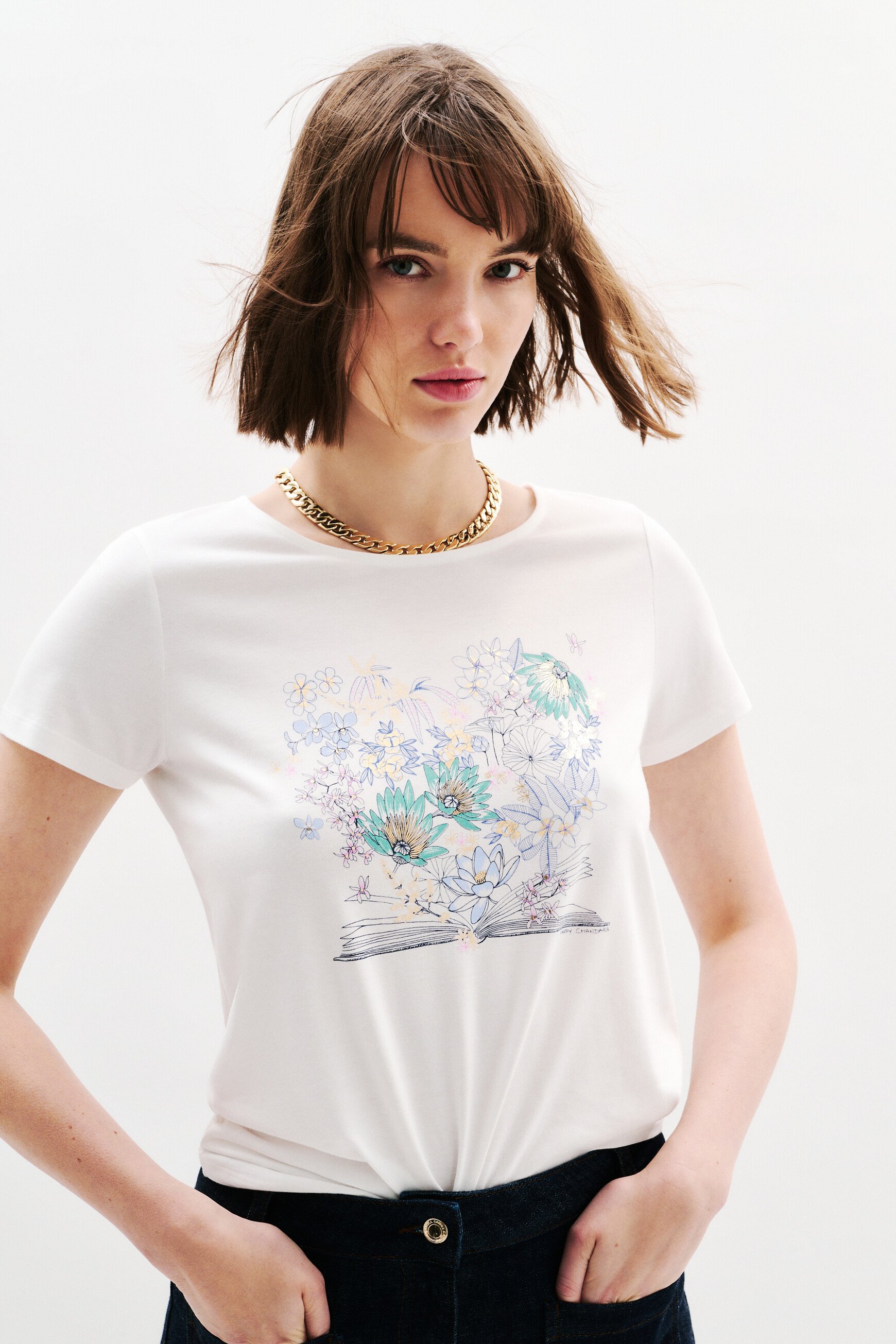 t shirt toutes a lecole taxime book ecru femme T-shirt Toutes à l'école Taxime Book ecru femme