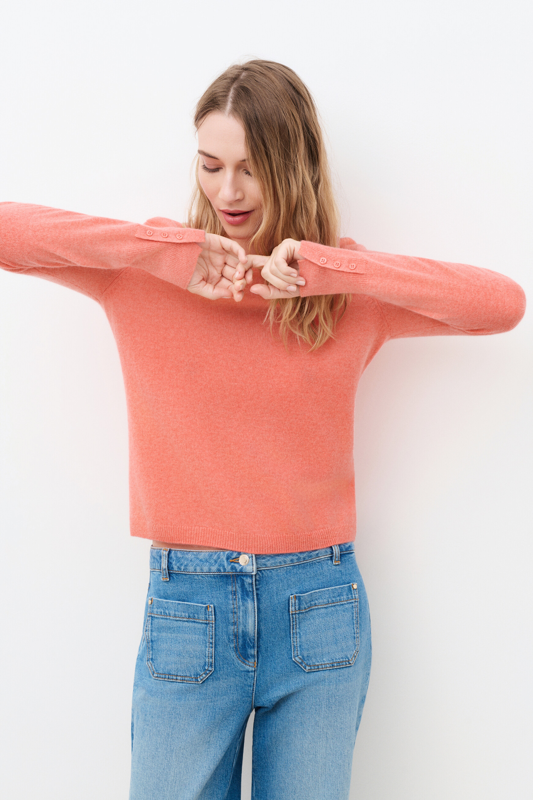 Mzoan 100% cashmere sweater dusty pink woman
