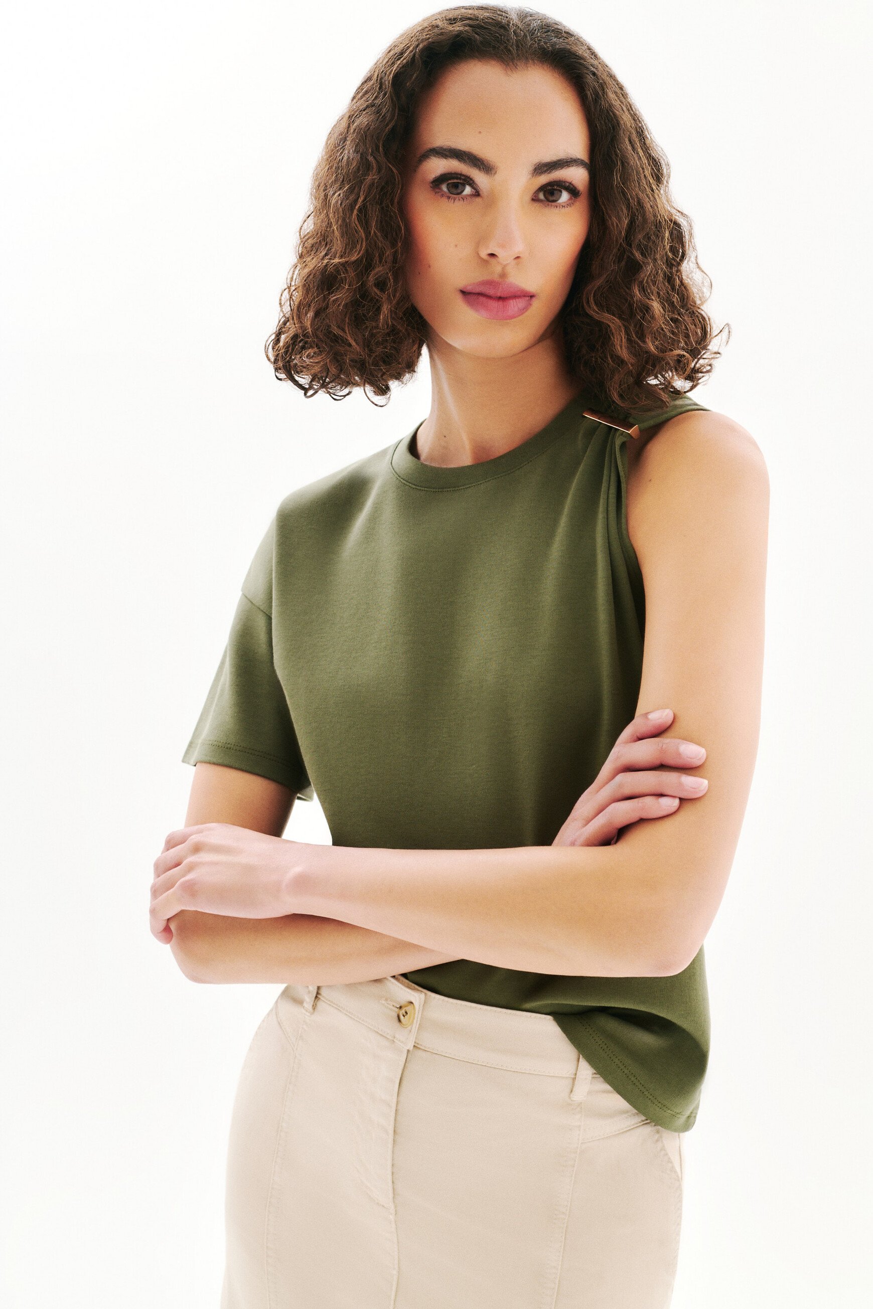t shirt tlouane vert kaki femme T-shirt Tlouane vert kaki femme