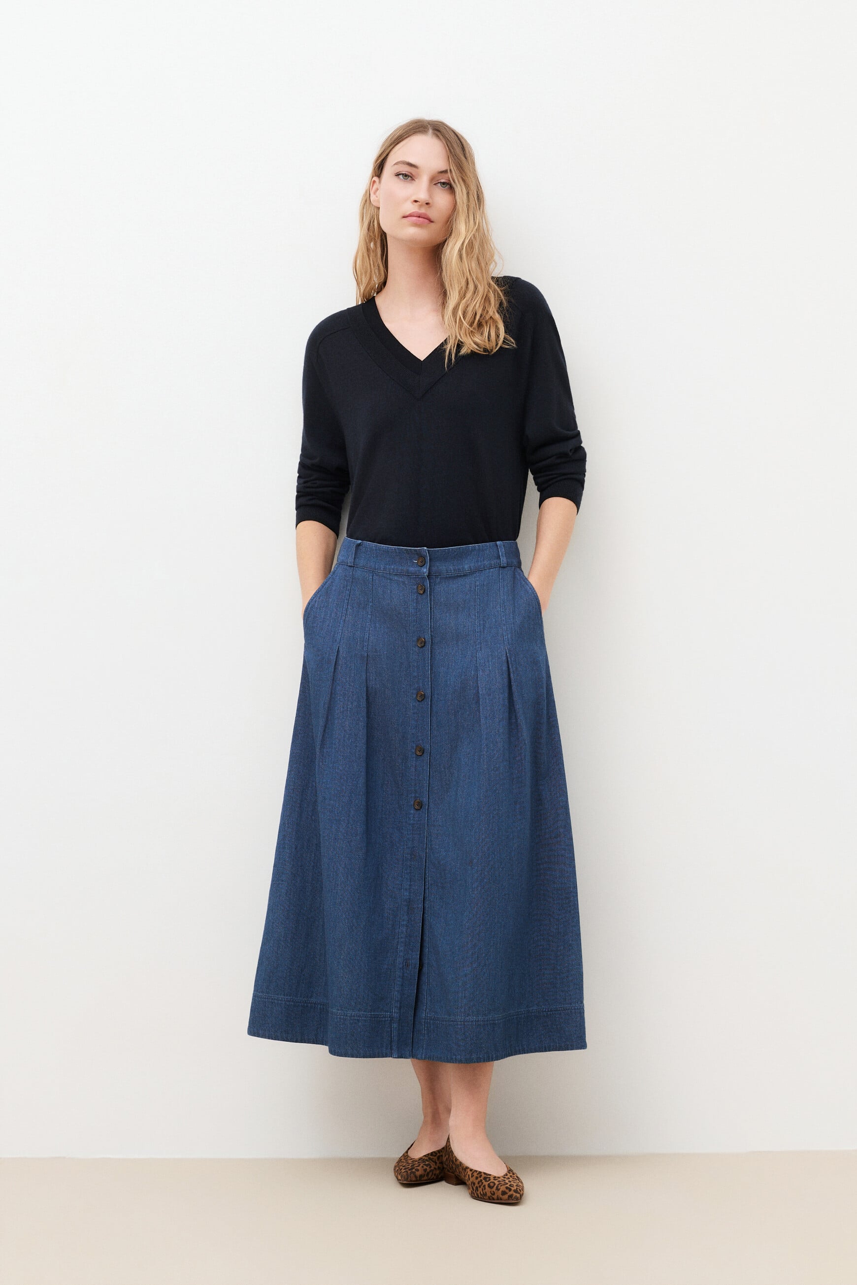 Skirt Jolane2 stone denim woman
