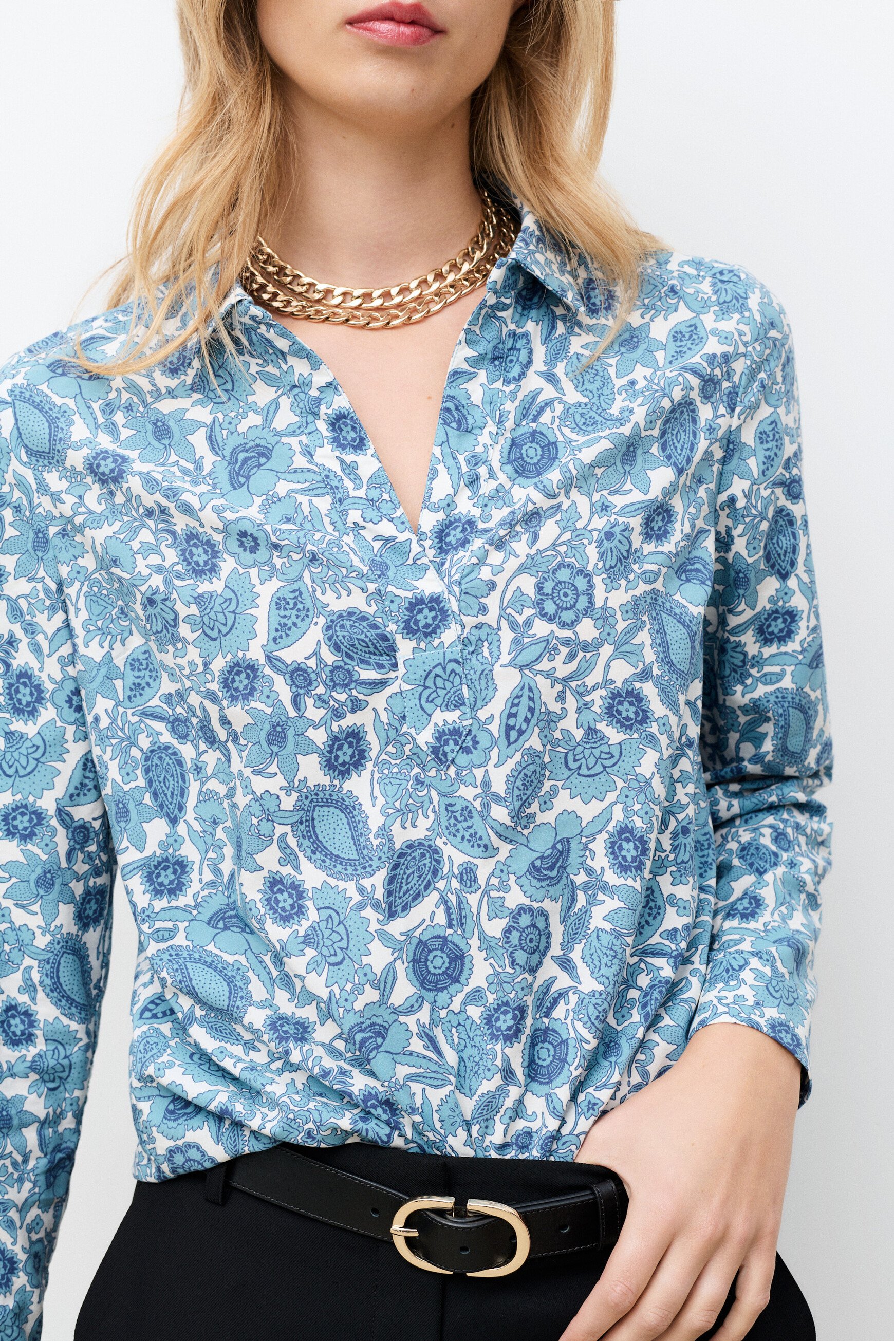 Chemise Clovely bleu gris femme