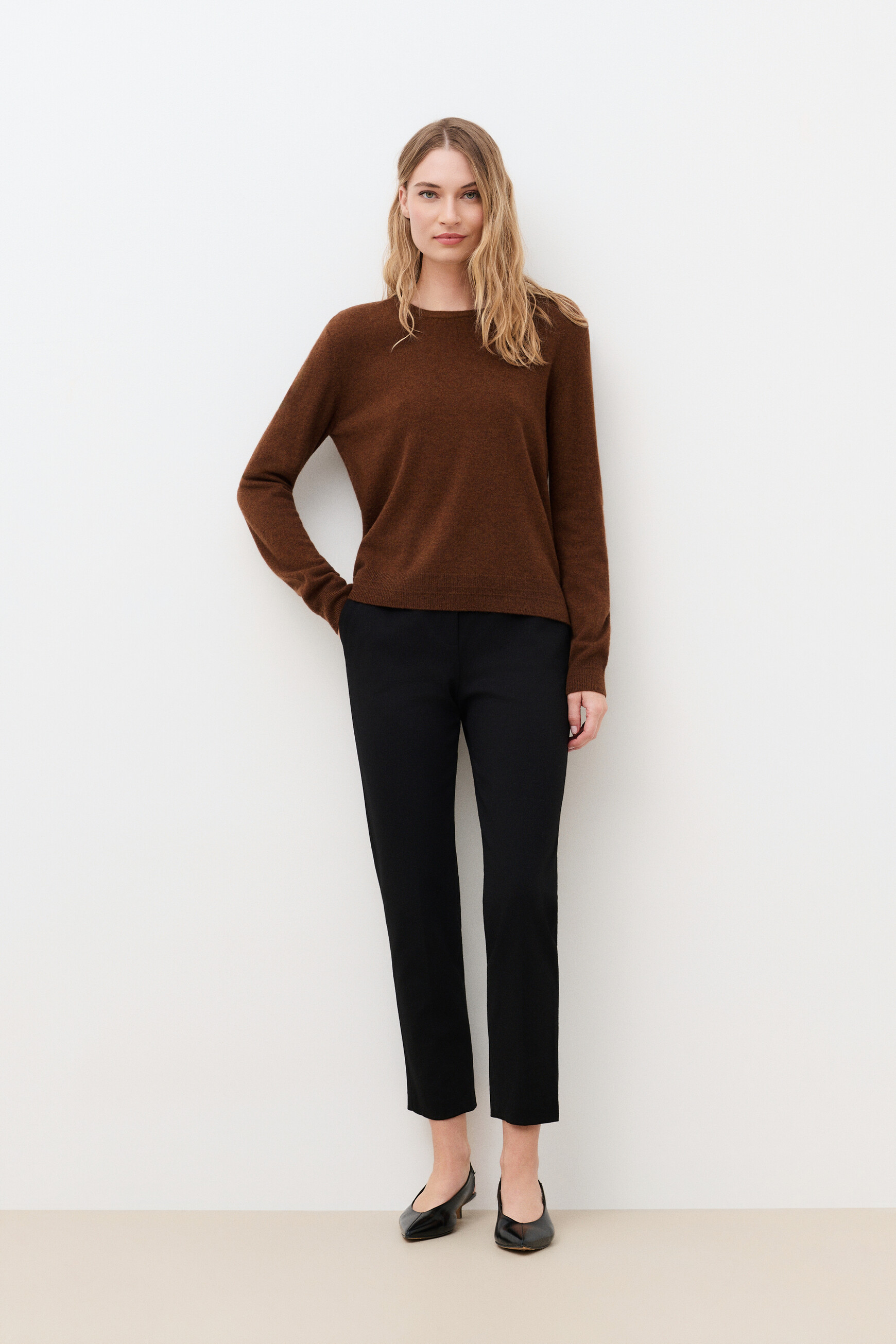 Mjanice sweater 100% cashmere cognac brown woman