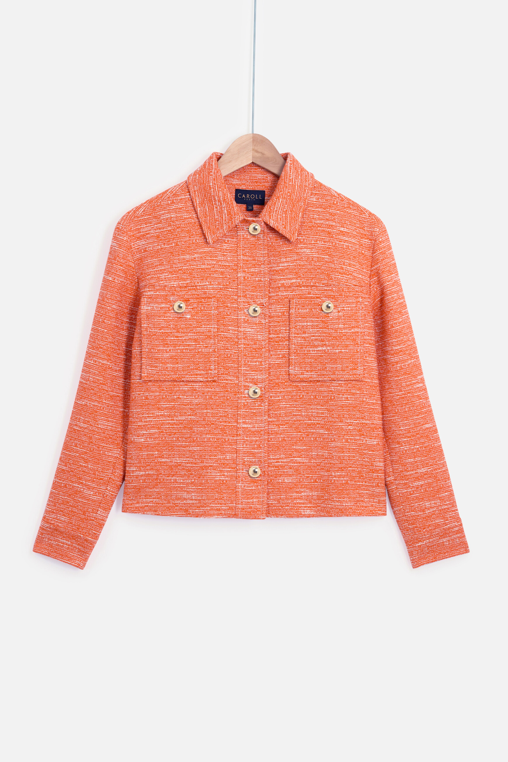 veste theoline en tweed orange femme veste theoline en tweed orange femme