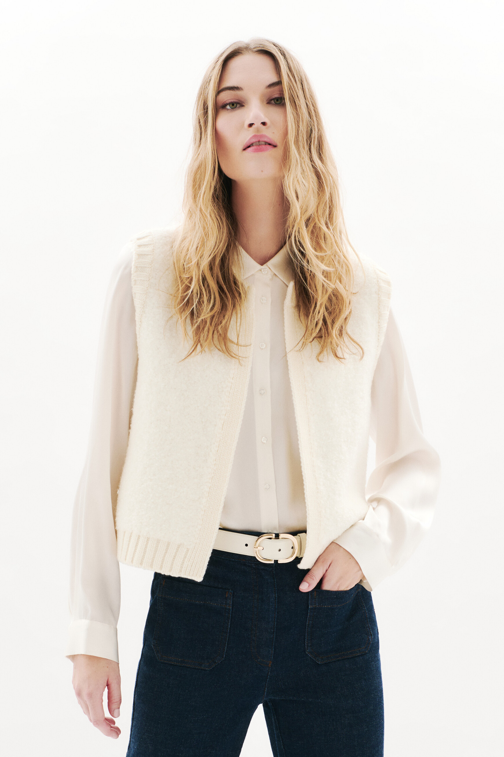 Gilet Mdino ecru femme