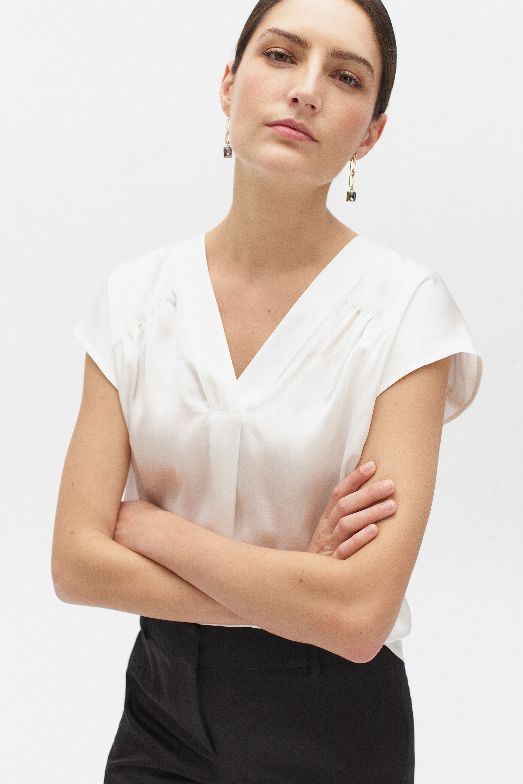 blusa 100 seda tatiana marfil mujer Blusa 100 % seda Tatiana marfil mujer