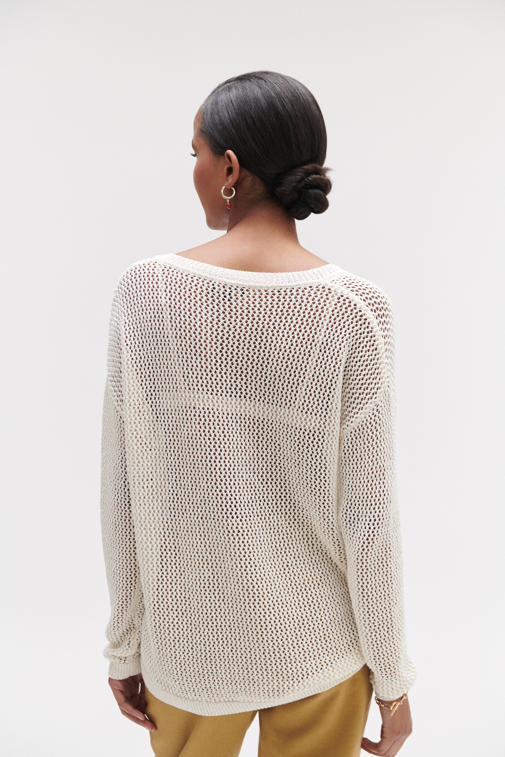 pull nino facon crochet ecru femme Pull nino façon crochet ecru femme