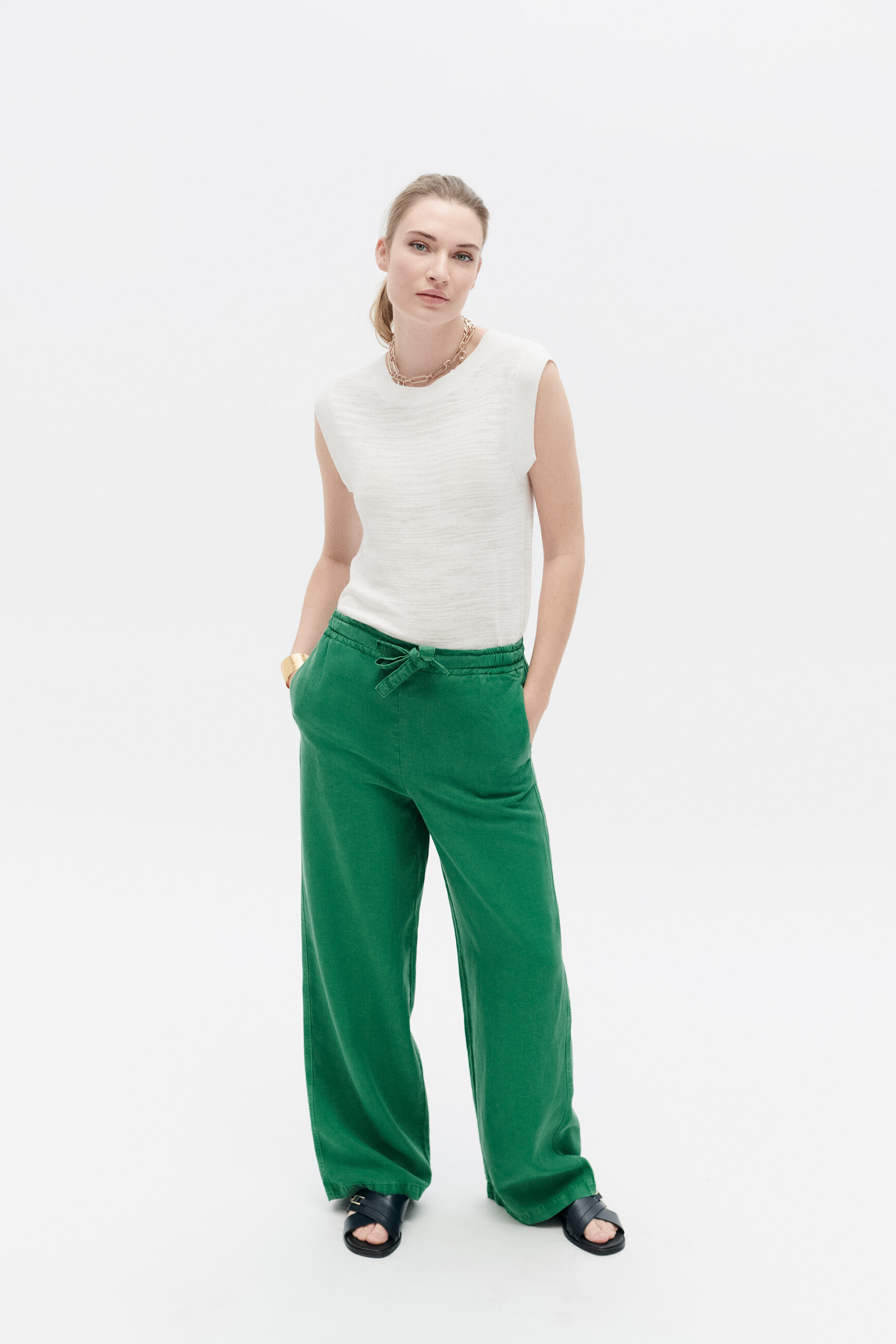 pantalon pbergame vert menthe femme Pantalon pbergame vert menthe femme