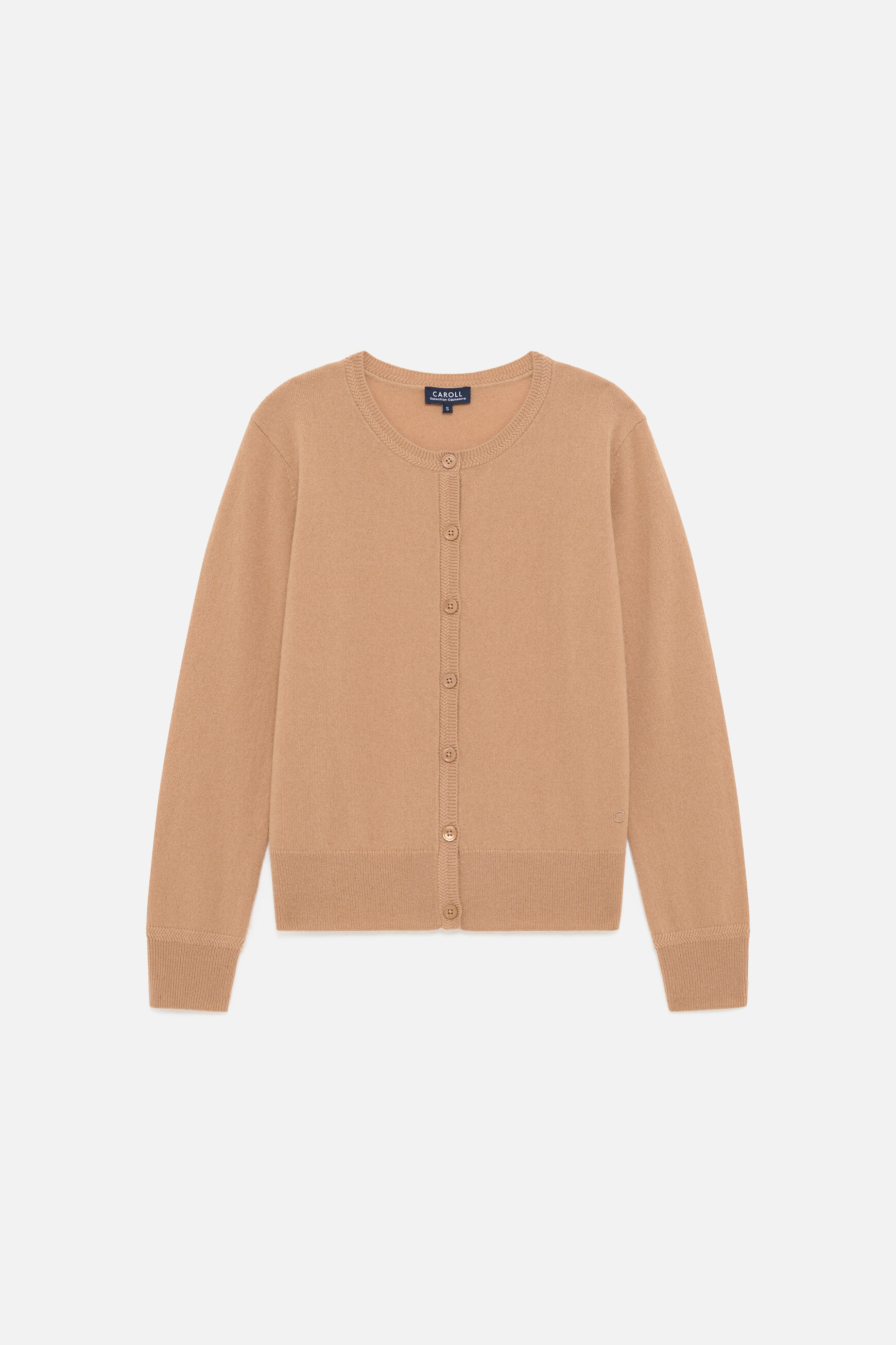 mcaroline 100% cashmere cardigan camel woman