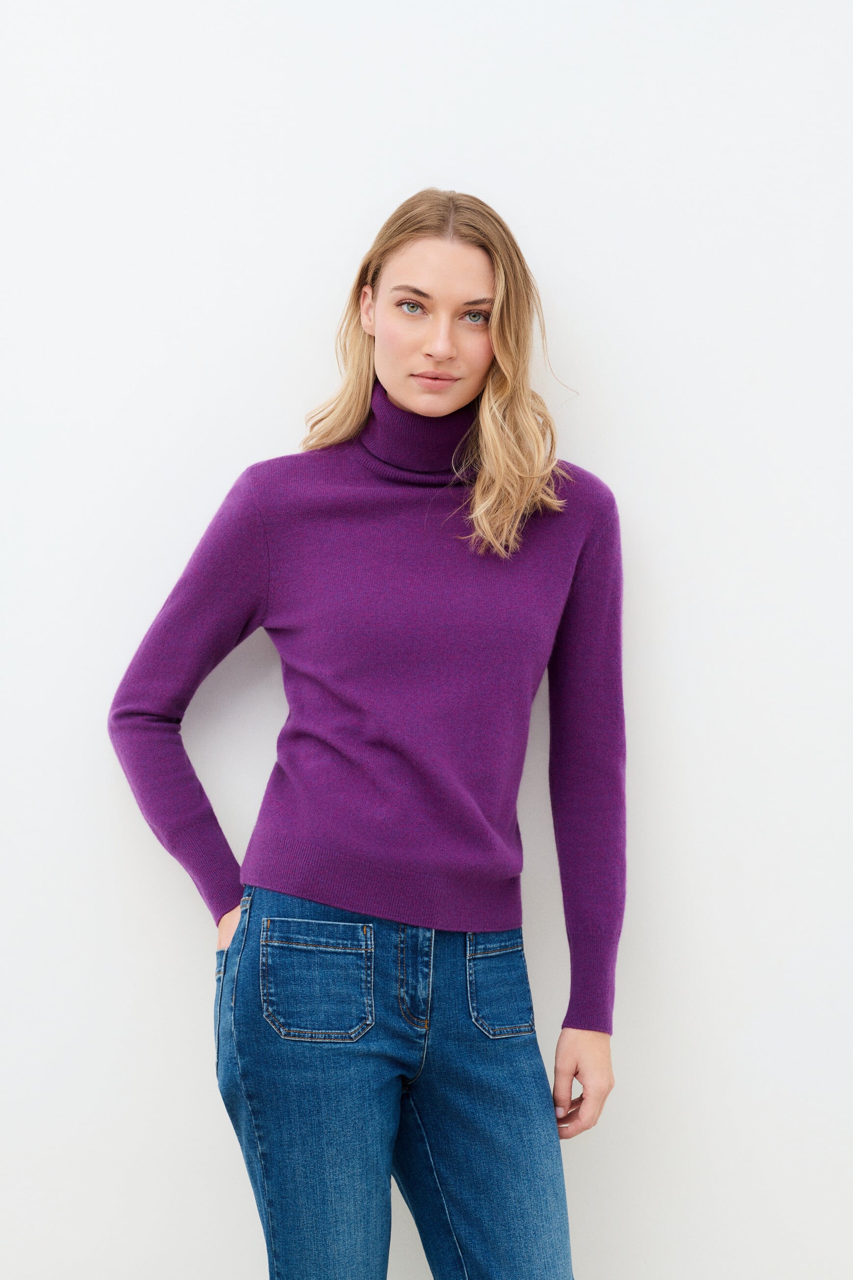 Dylan sweater 100% cashmere violete oscuro woman