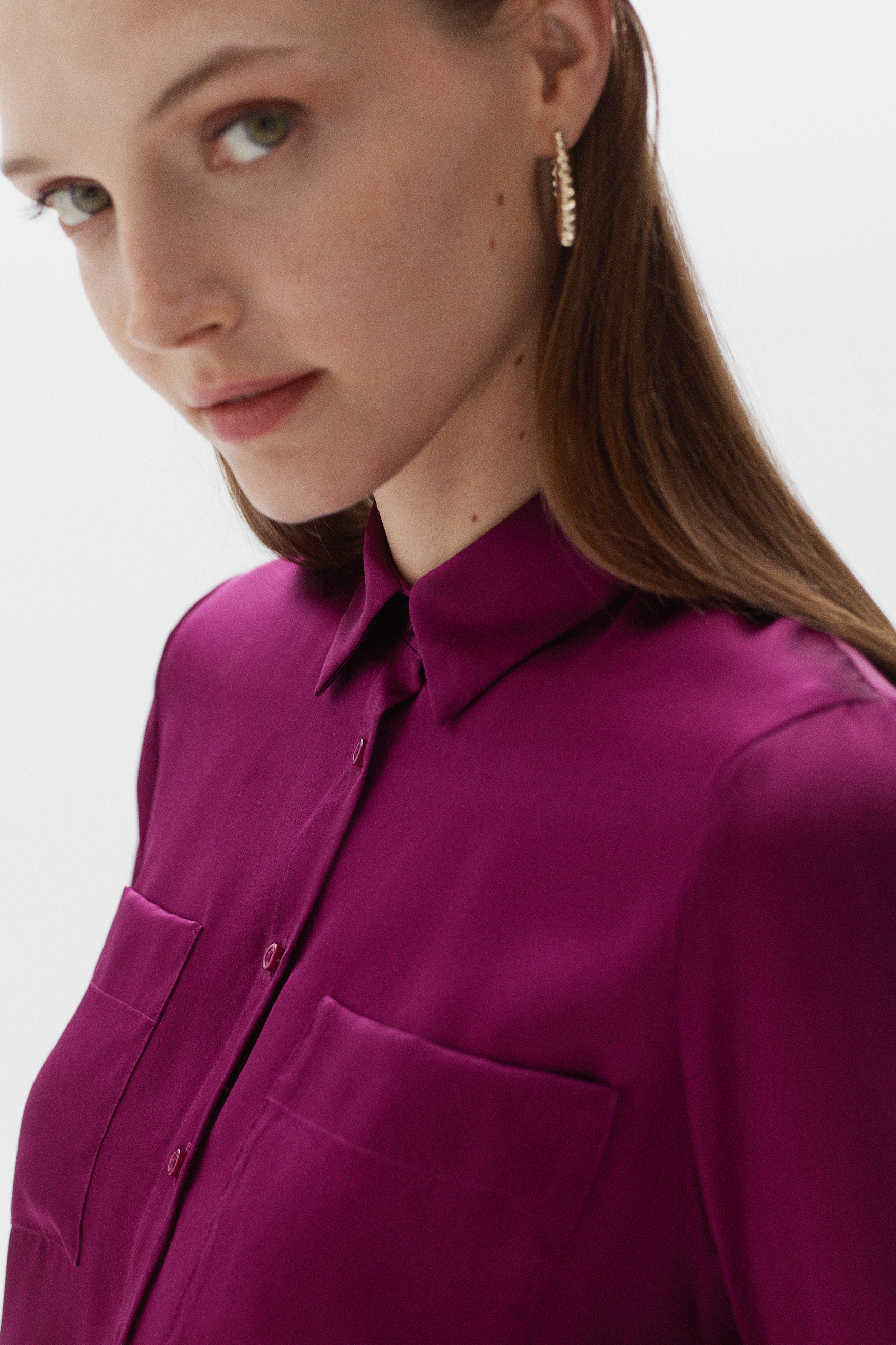 chemisier jeanne 100 soie prune femme chemisier jeanne 100% soie prune femme