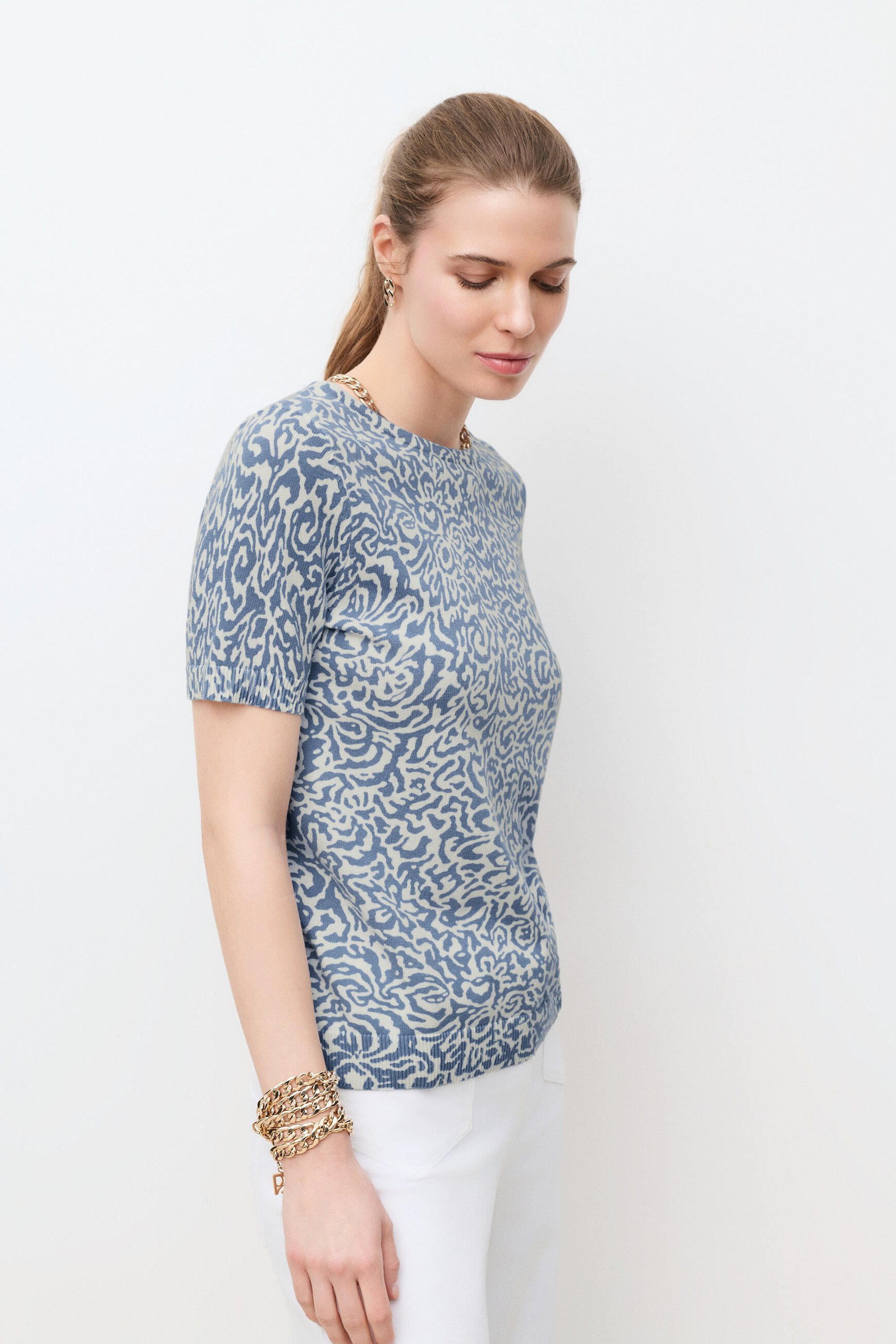 Pull Mlisa bleu gris femme