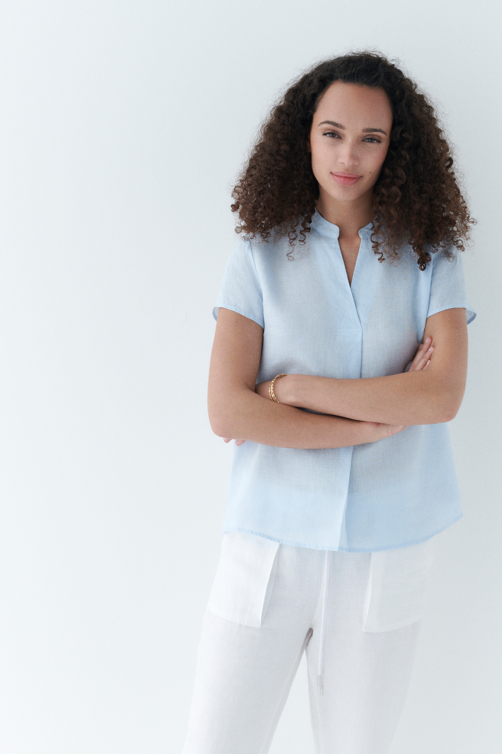 bluse kat 100 leinen himmelblau damen Bluse Kat 100 % Leinen himmelblau damen