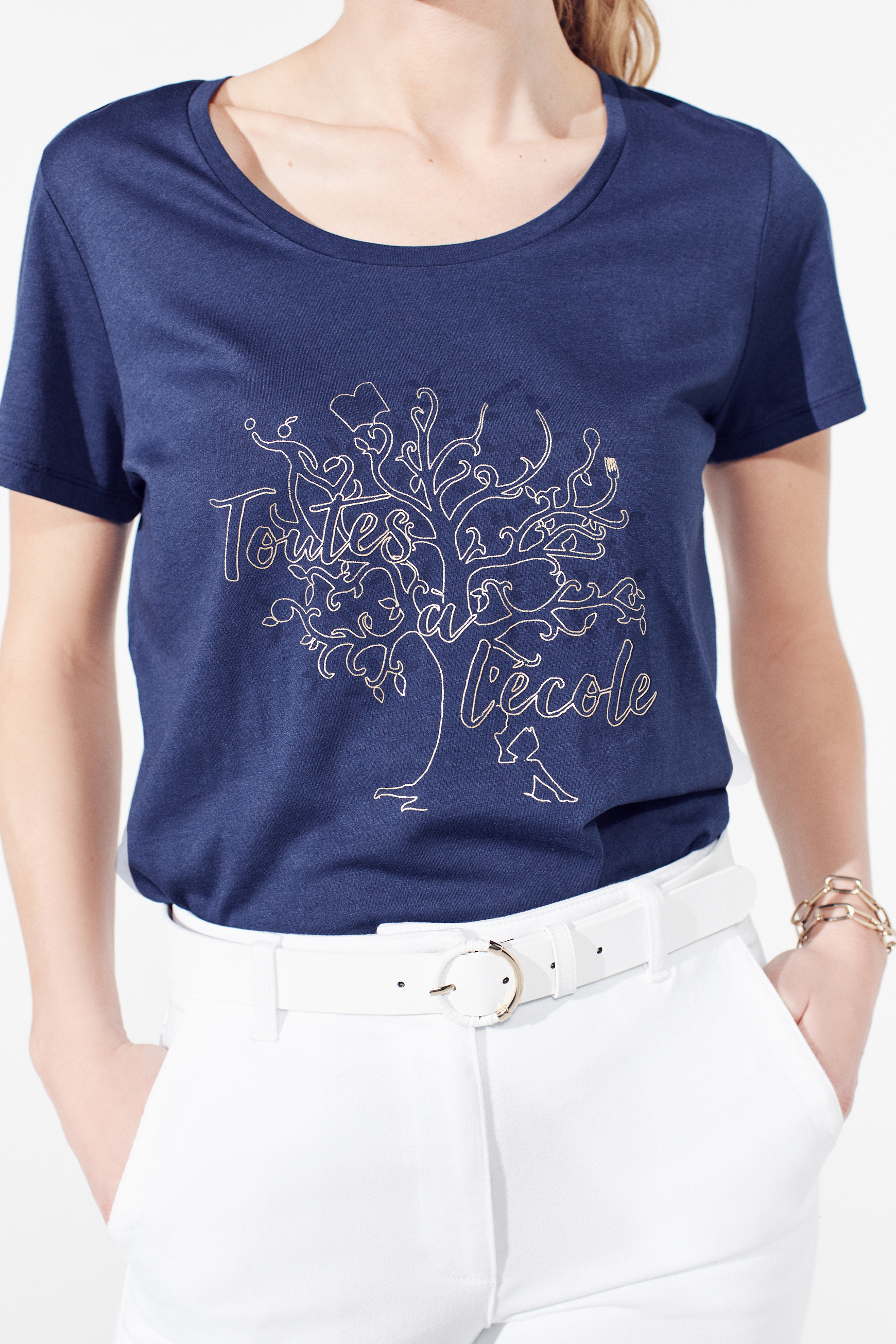 t-shirt nessa bleu marine femme