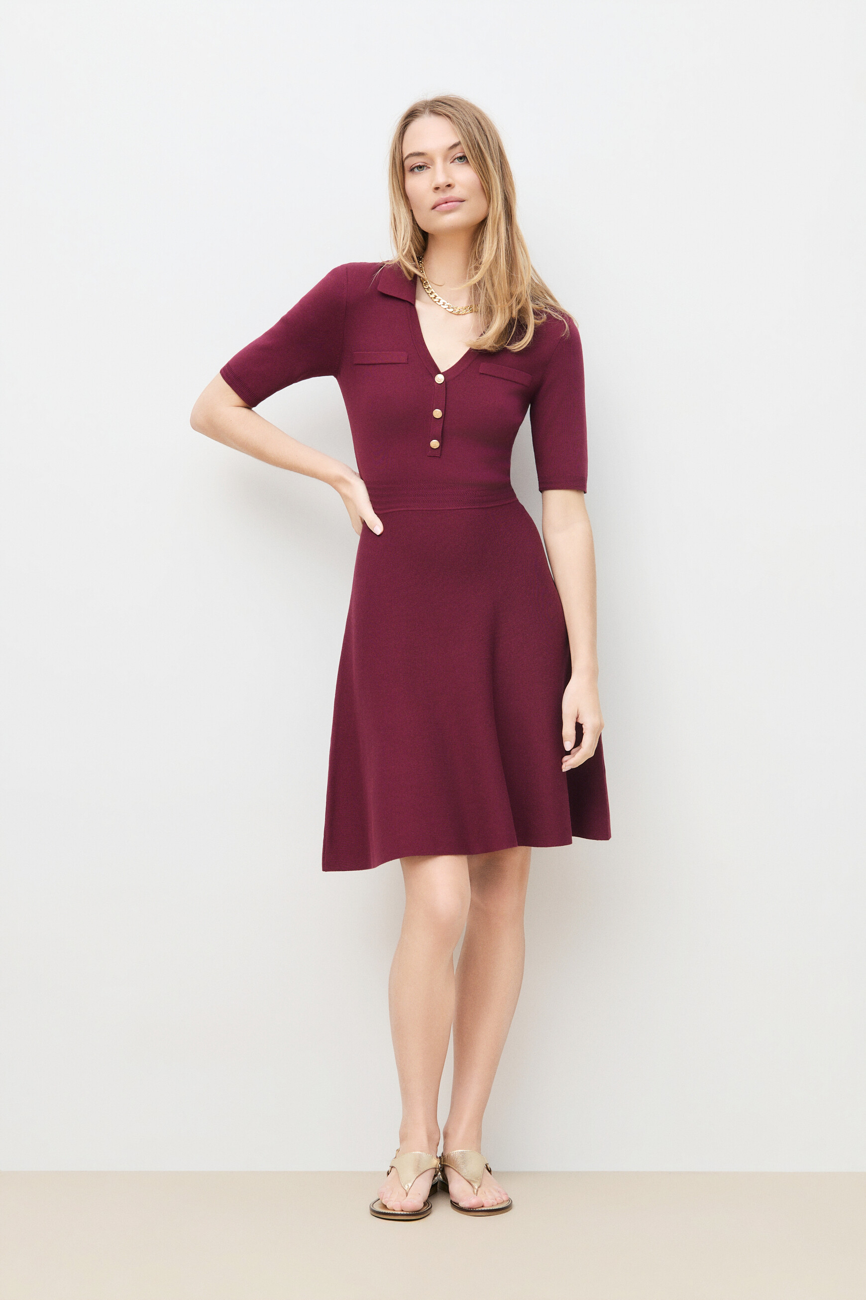 Rteyla dress burgundy woman