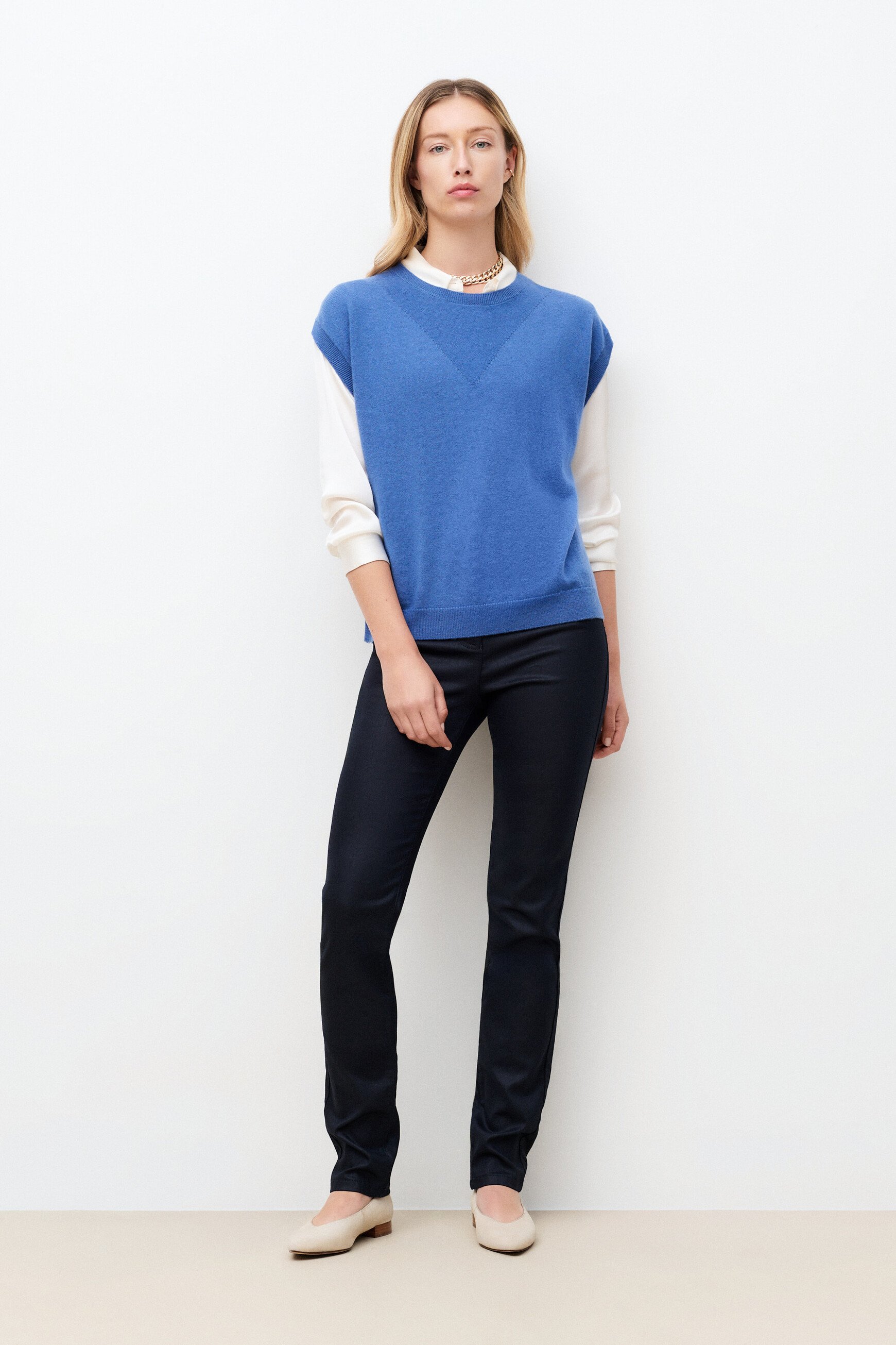 Pull mathilde bleu gris femme