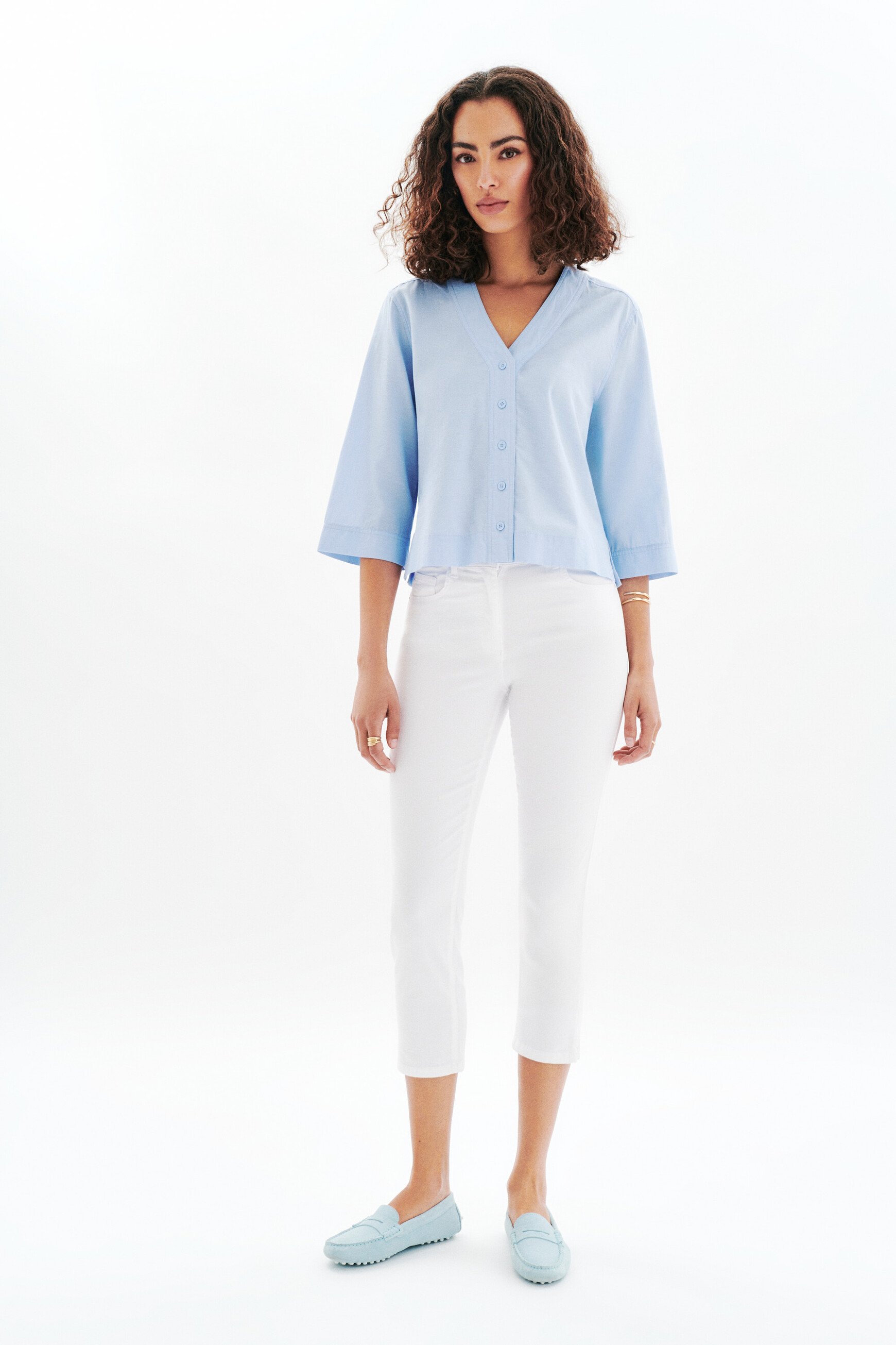 camisa calisa azul ceu mulher Camisa Calisa azul céu mulher