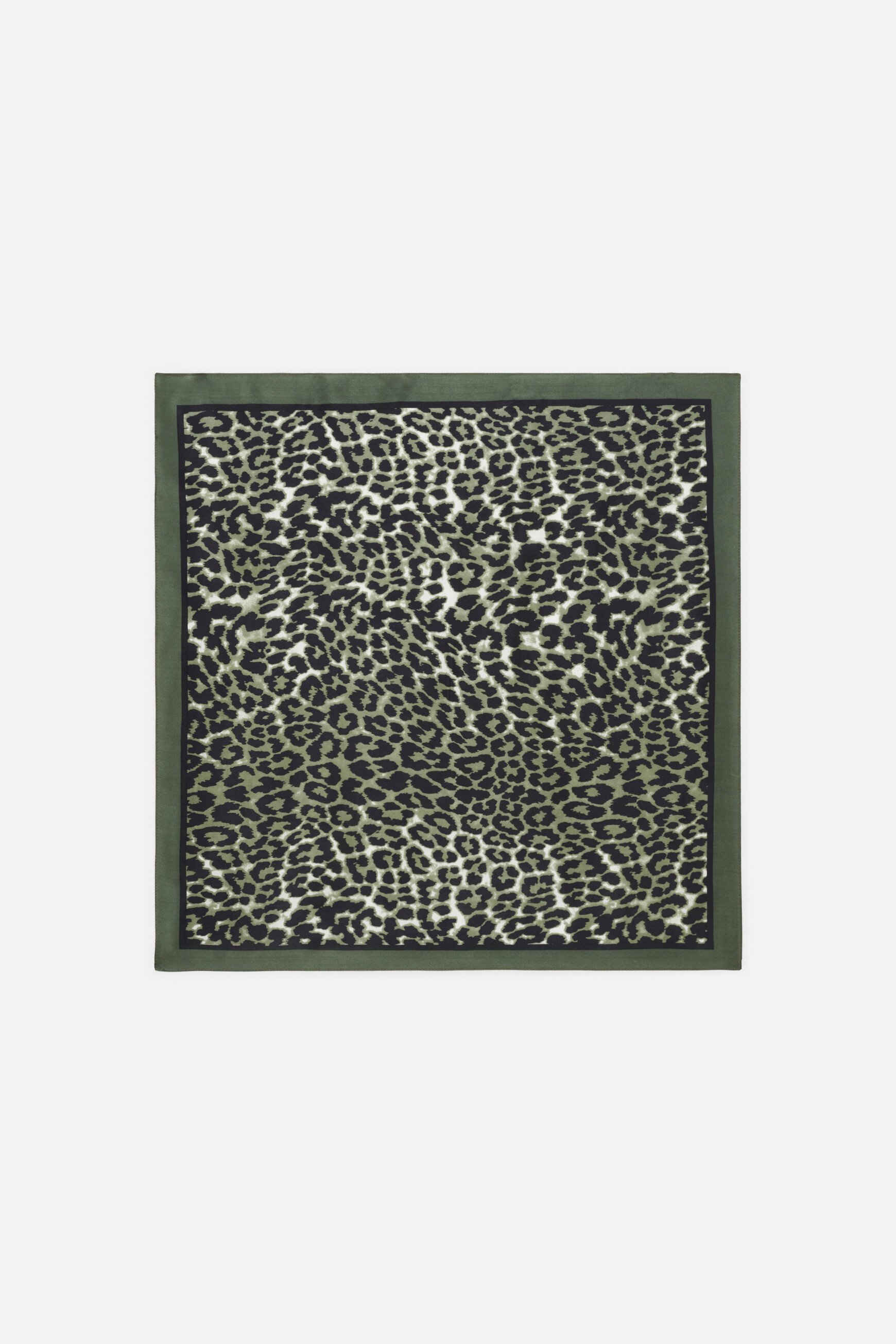 Beasty 100% silk scarf khaki green woman