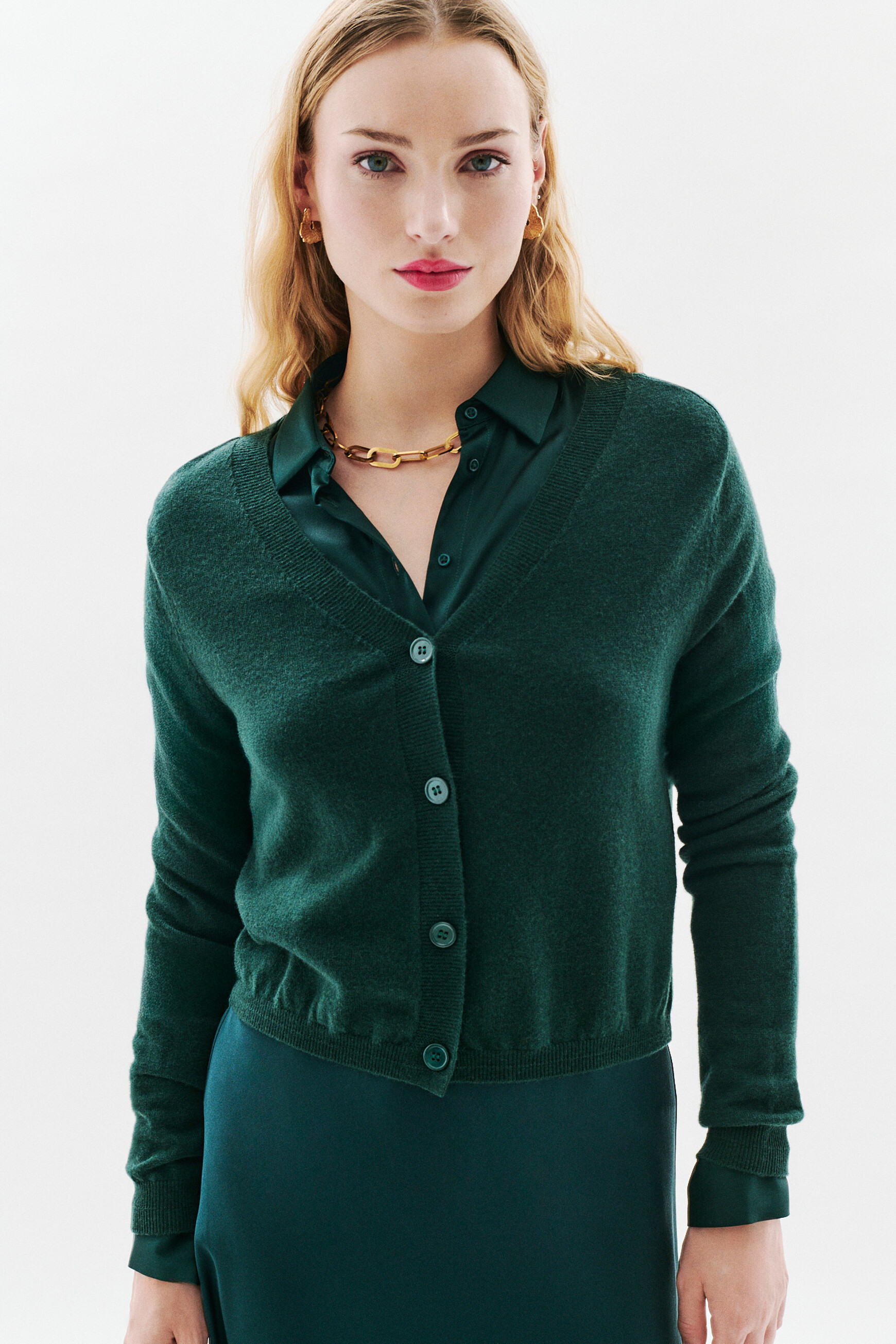 Mtheodore cardigan dark green woman