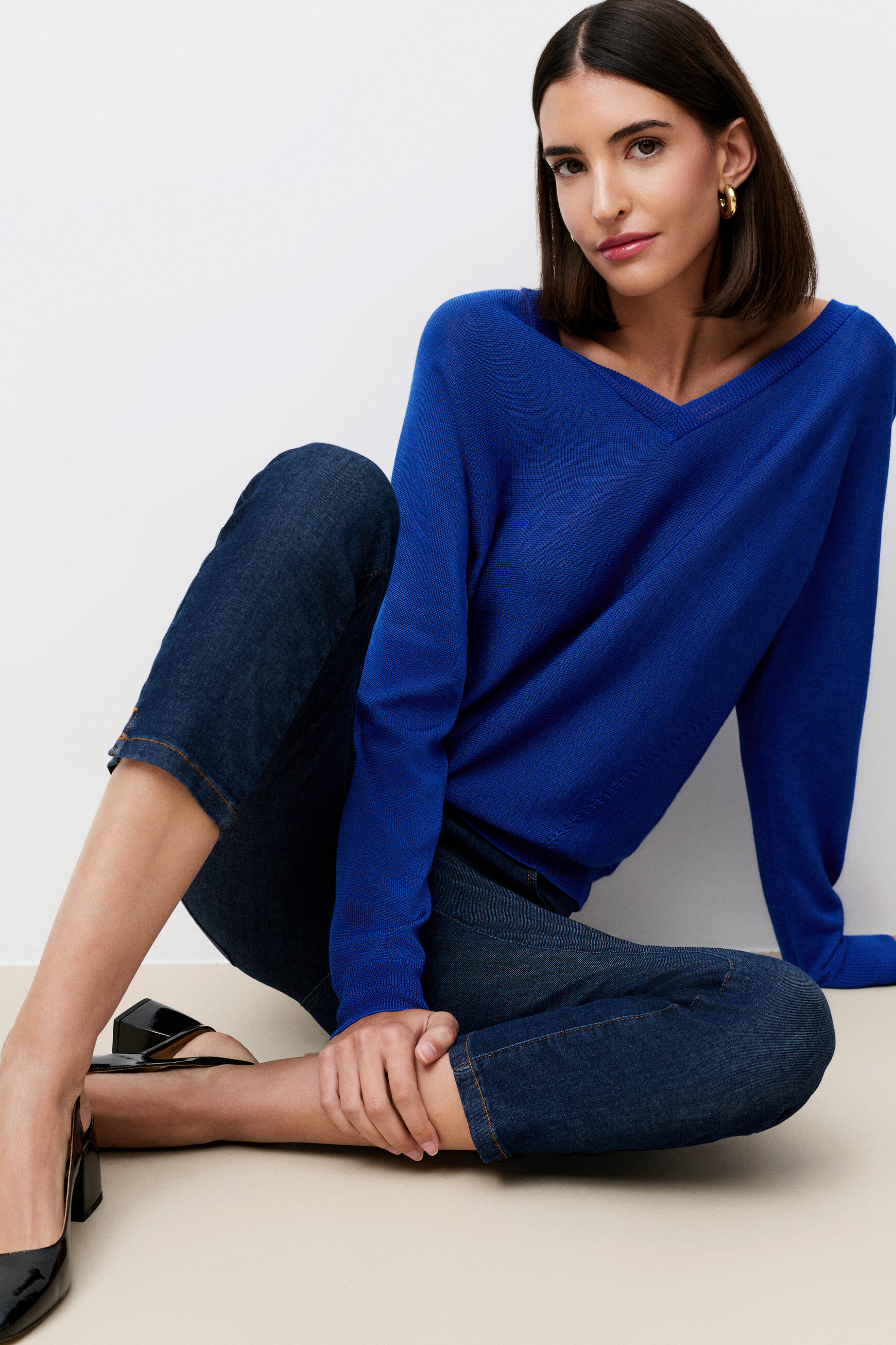 Pull Mcallista bleu electrique femme