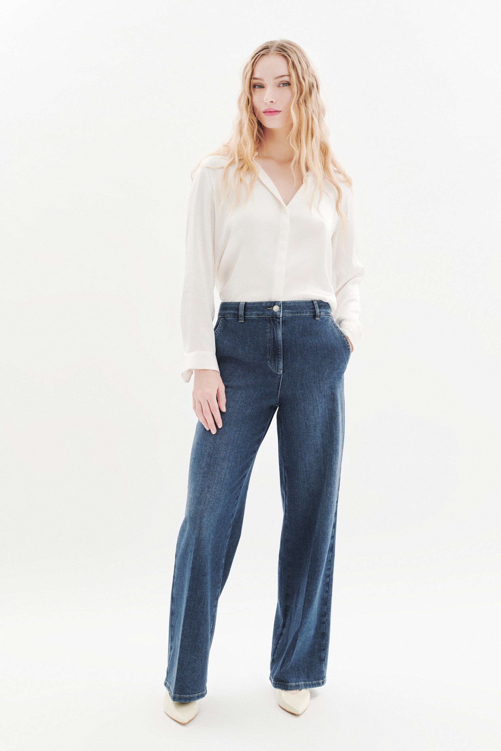 Pesuvio trousers stone denim woman