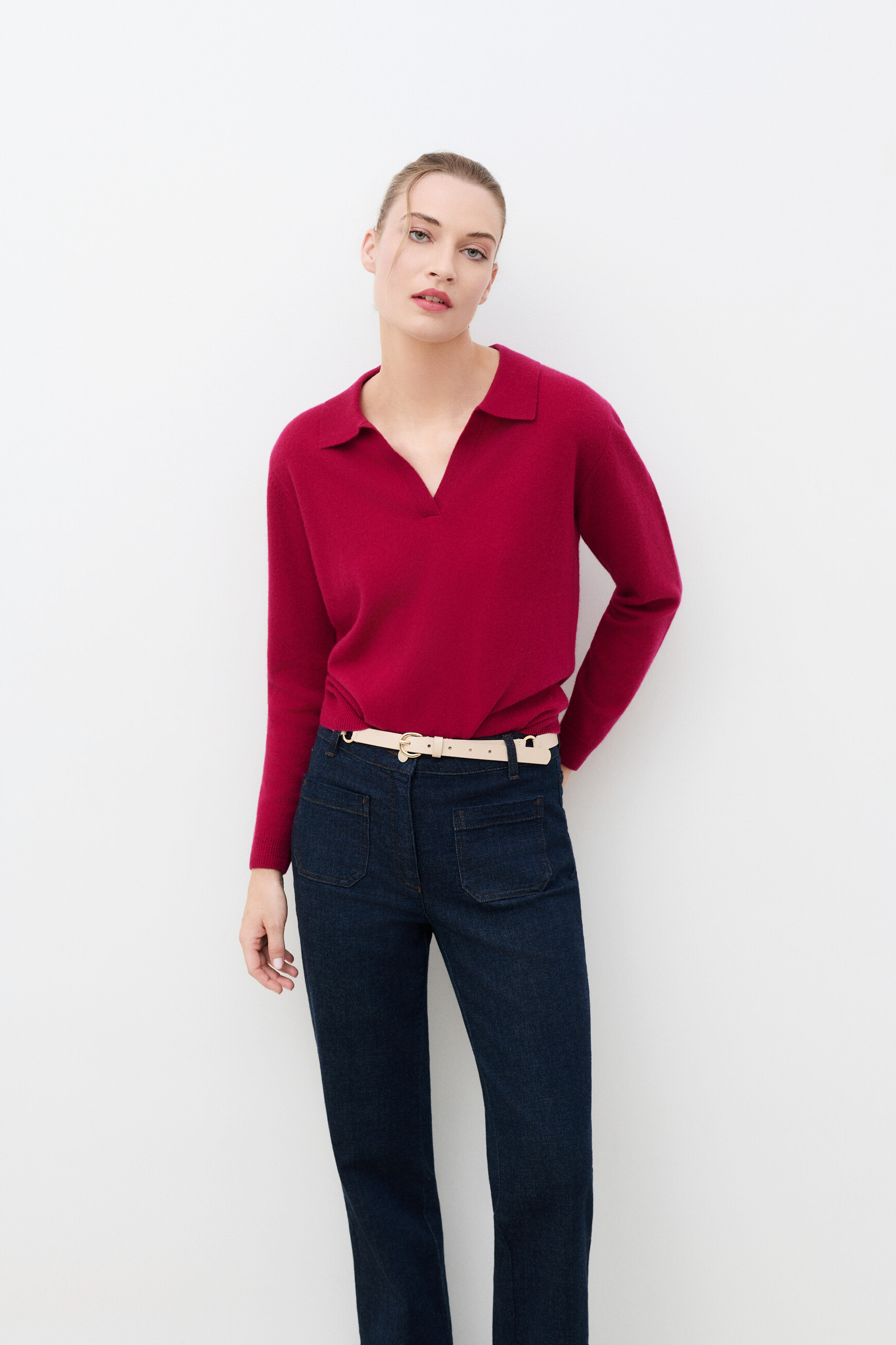 Mvictor sweater 100% cashmere raspberry pink woman