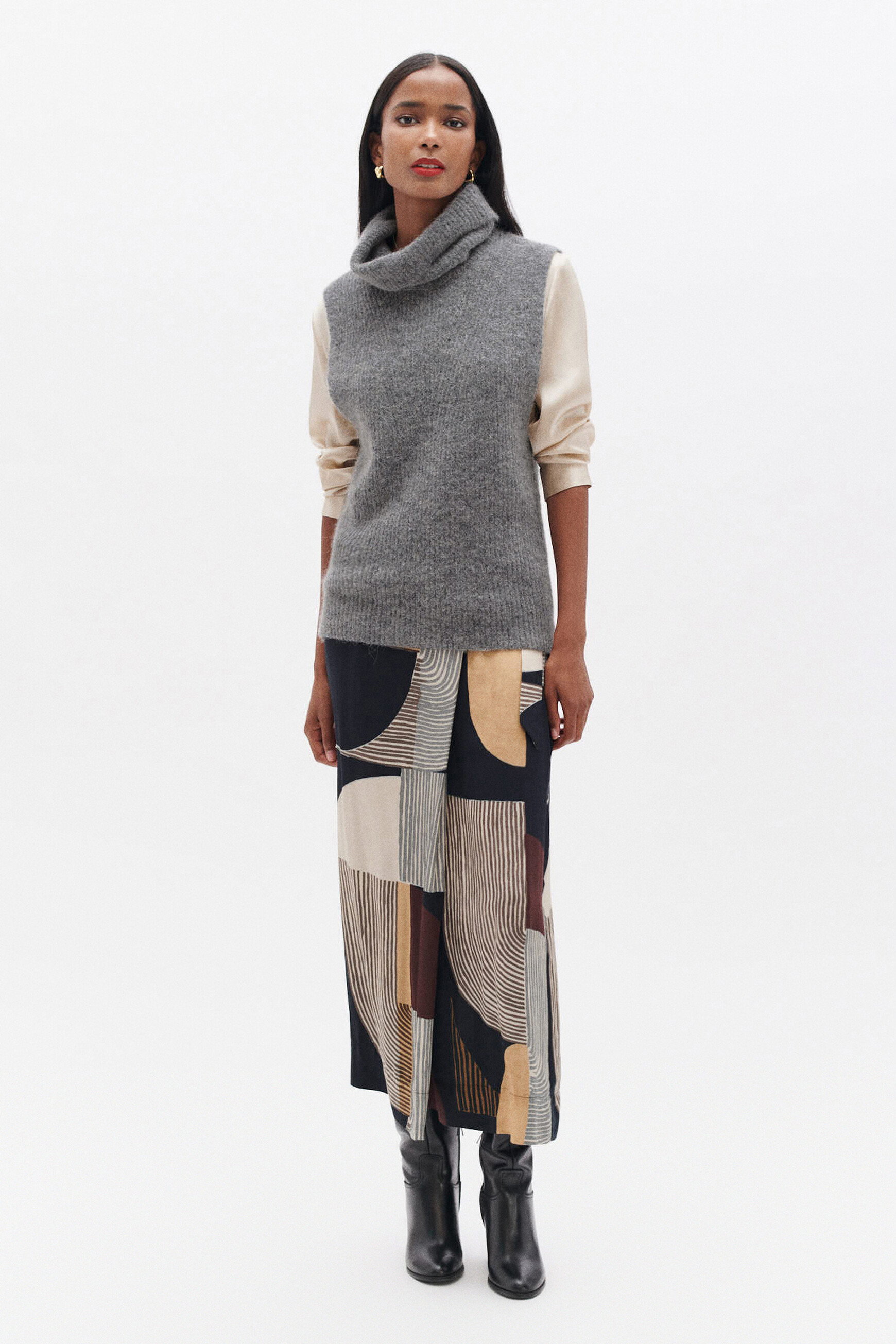 Pull mina gris femme