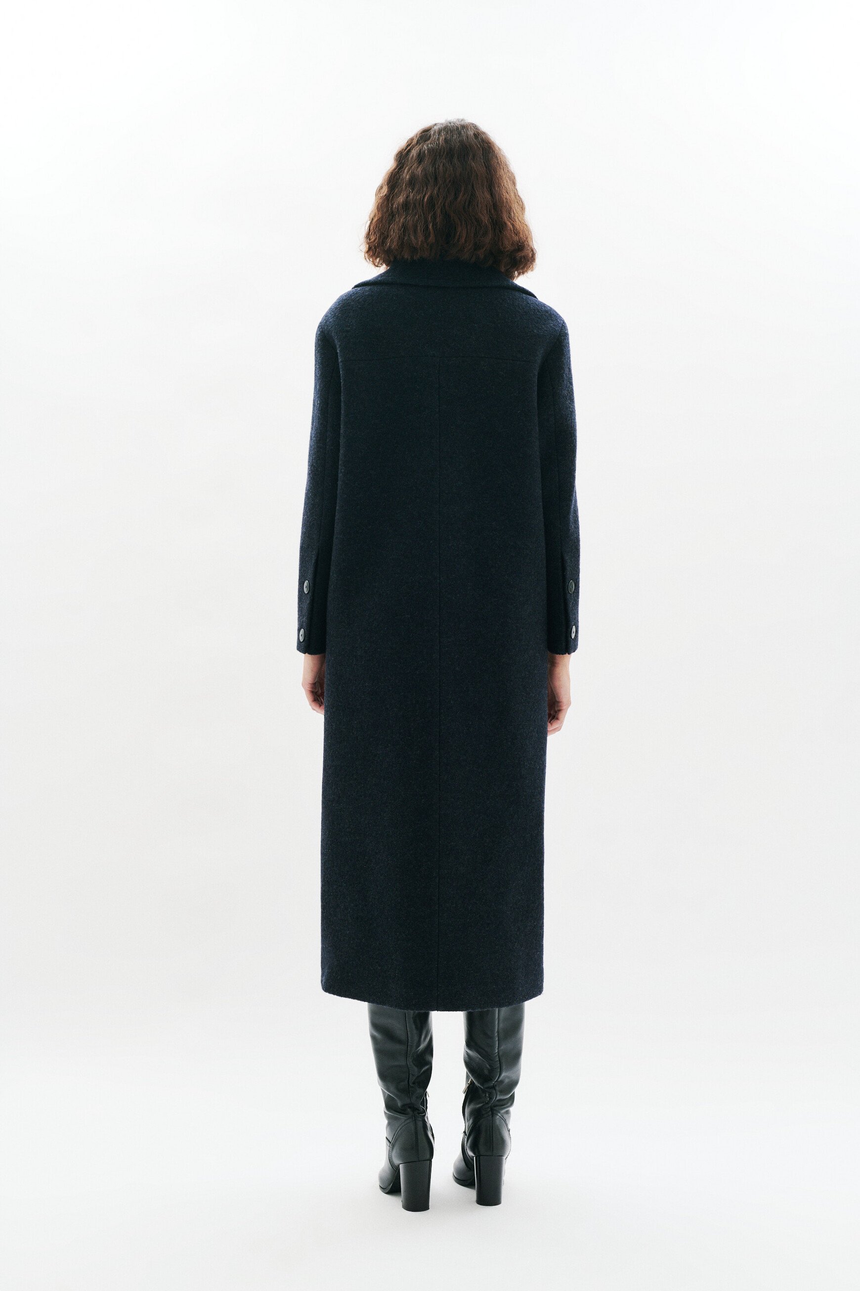 Gabanone2 coat 100% wool navy blue woman