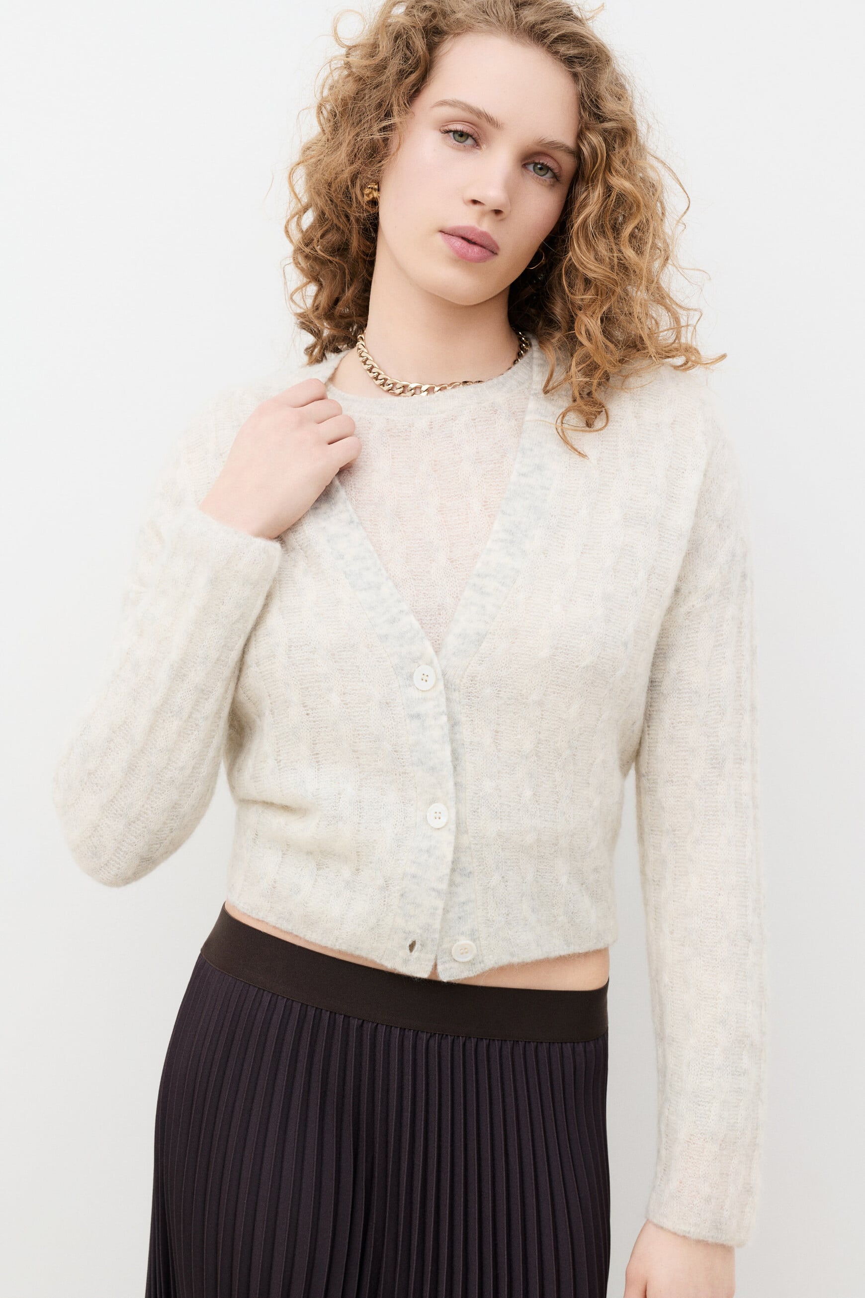 Melbourne cardigan ecru woman