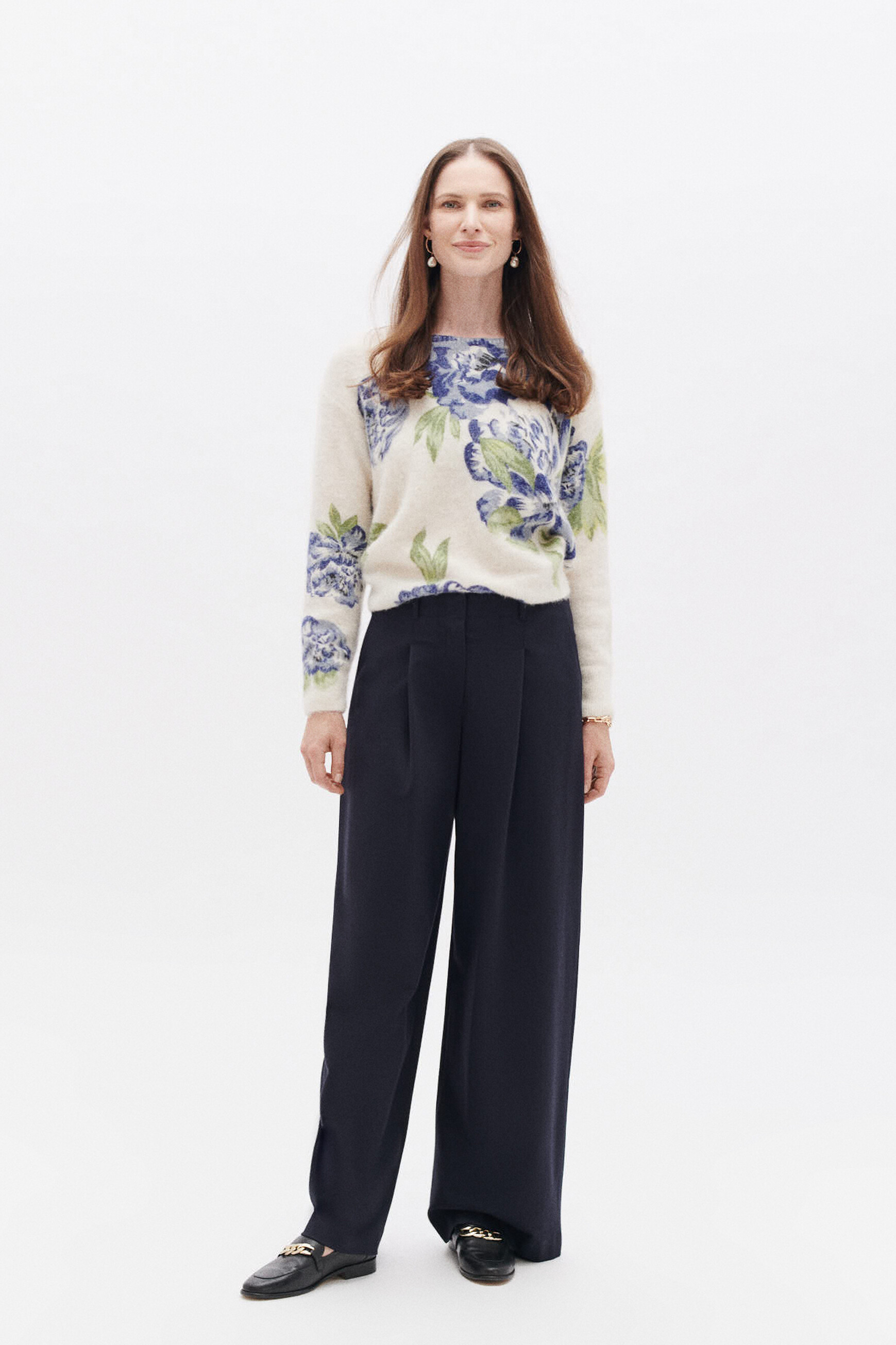 pantalon principe bleu marine femme Pantalon principe bleu marine femme