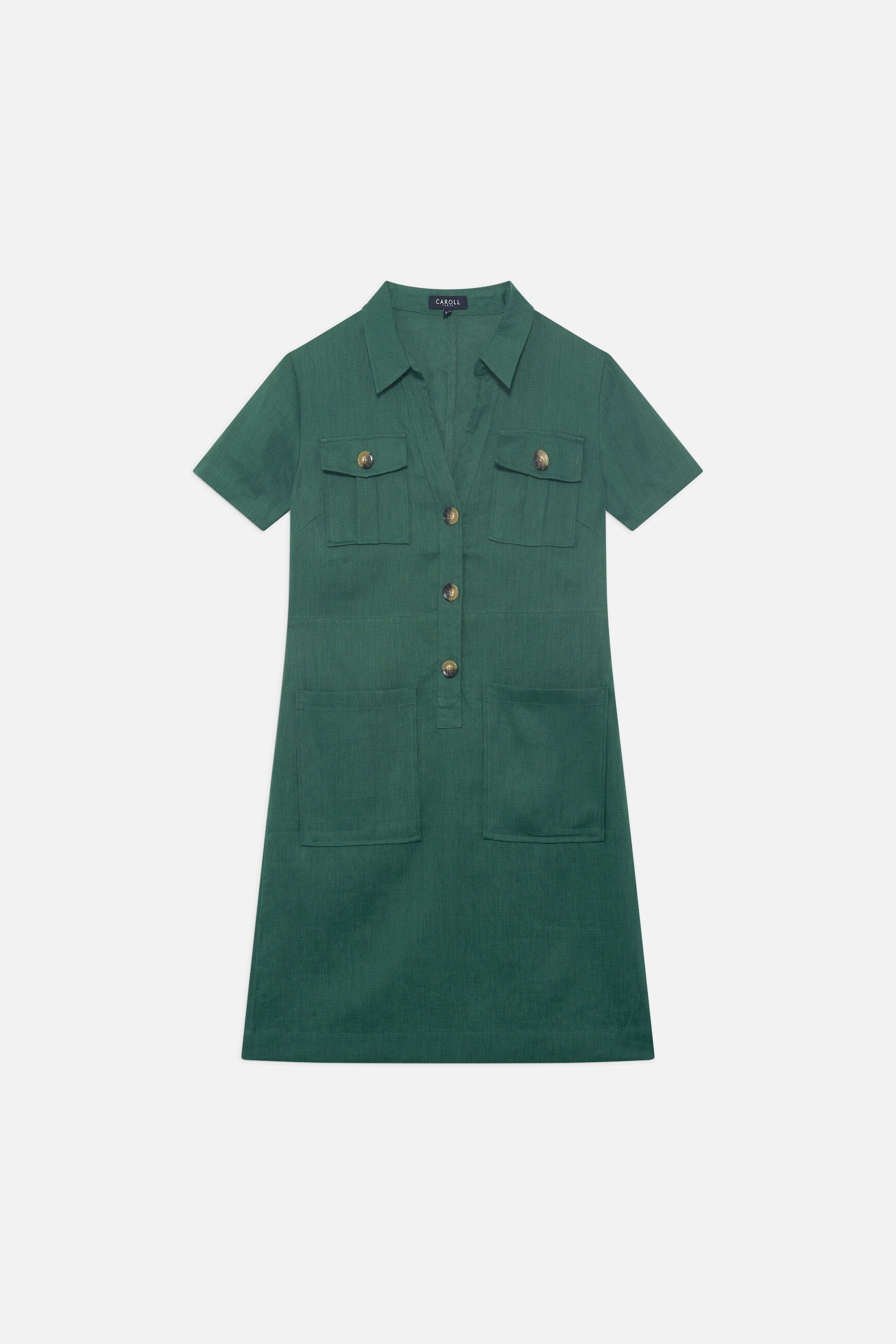 robe laure 100 lin vert fonce femme robe laure 100% lin vert foncé femme