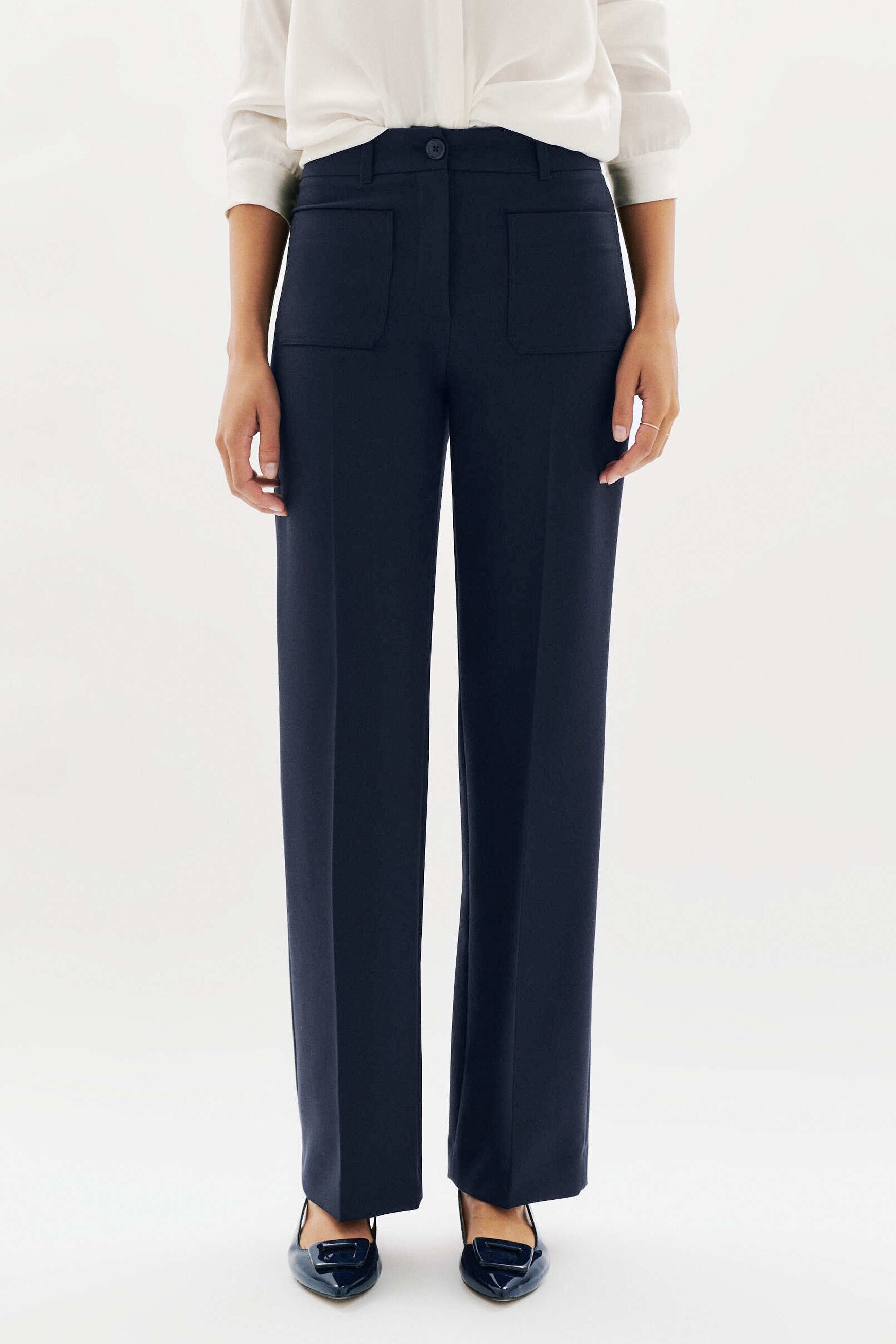 Pantalon Pelleyville bleu marine femme