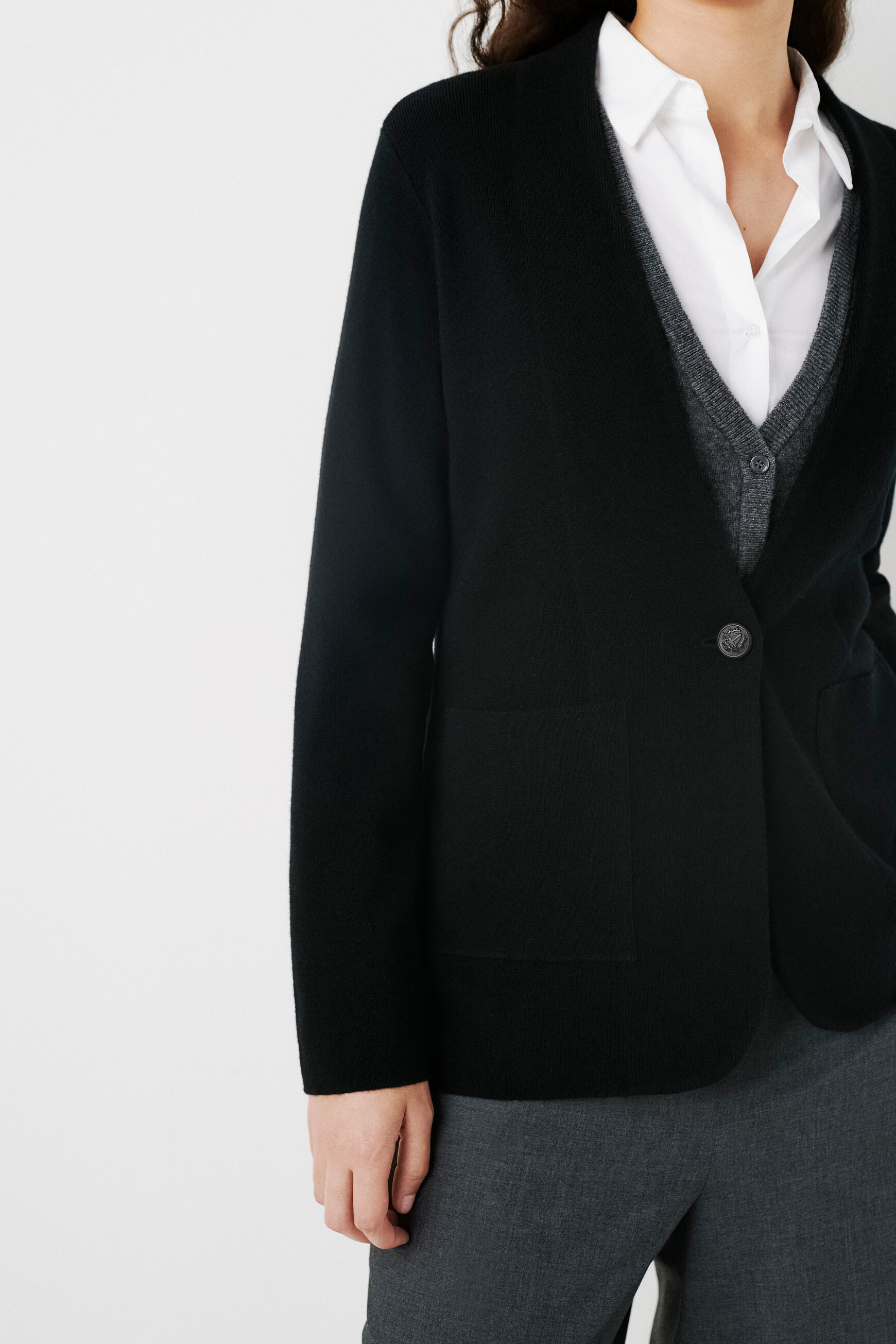 Veste laine noire best sale