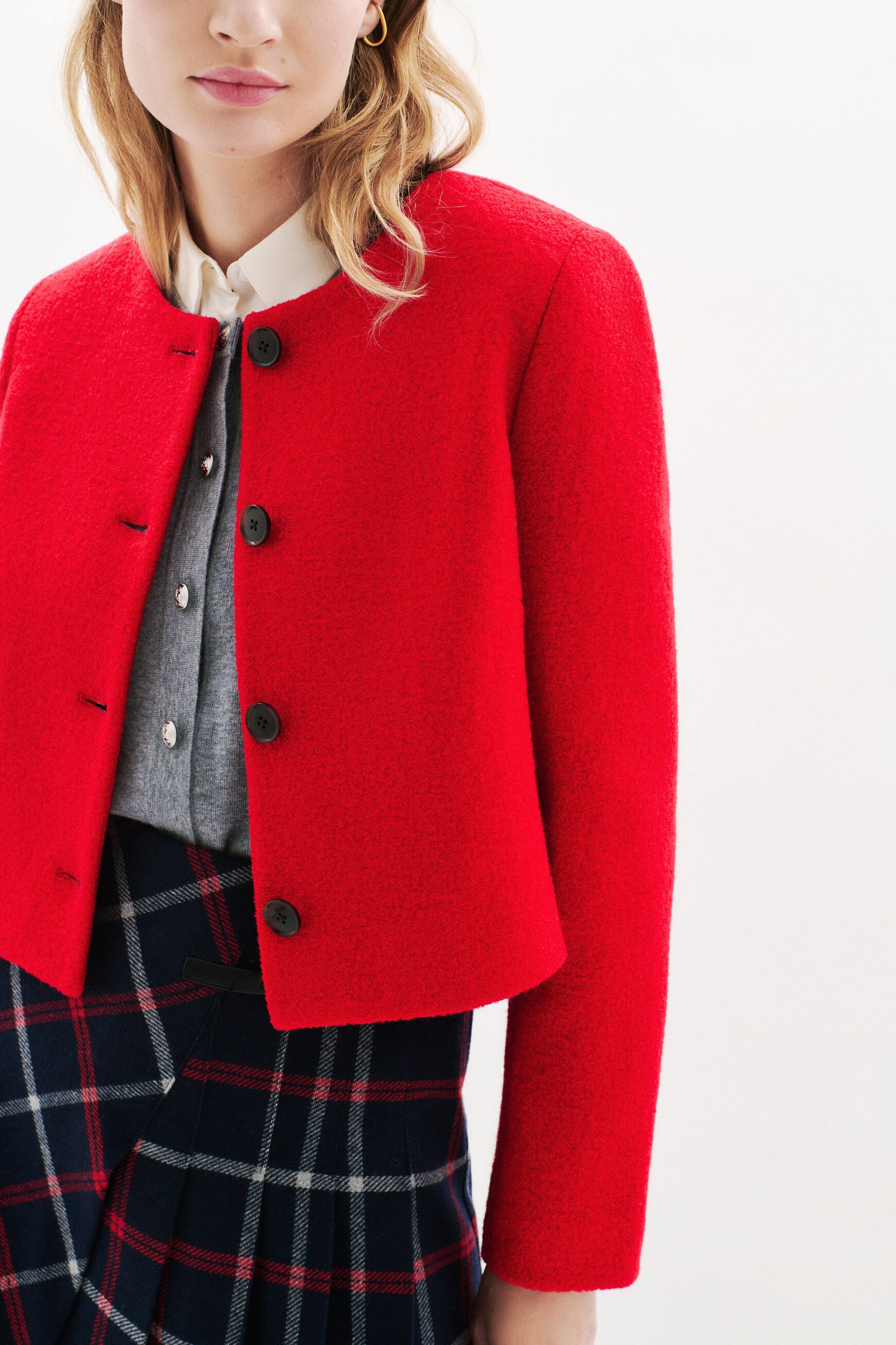 valmont jacket in 100 boiled wool red woman Valmont jacket in 100% boiled wool red woman