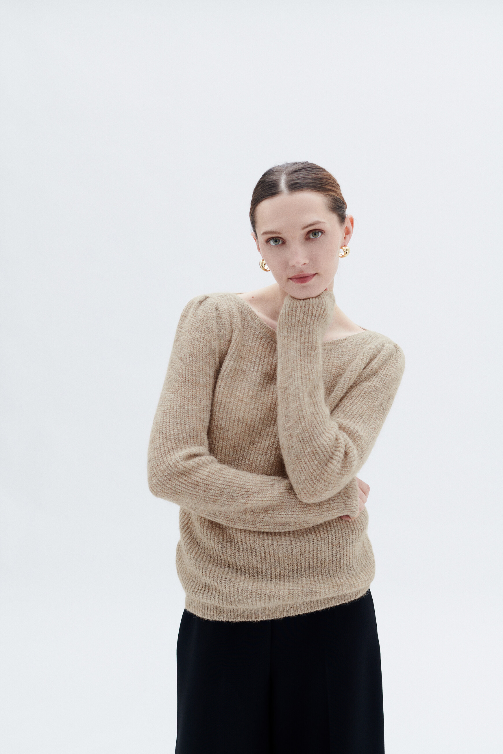 Pull online beige femme