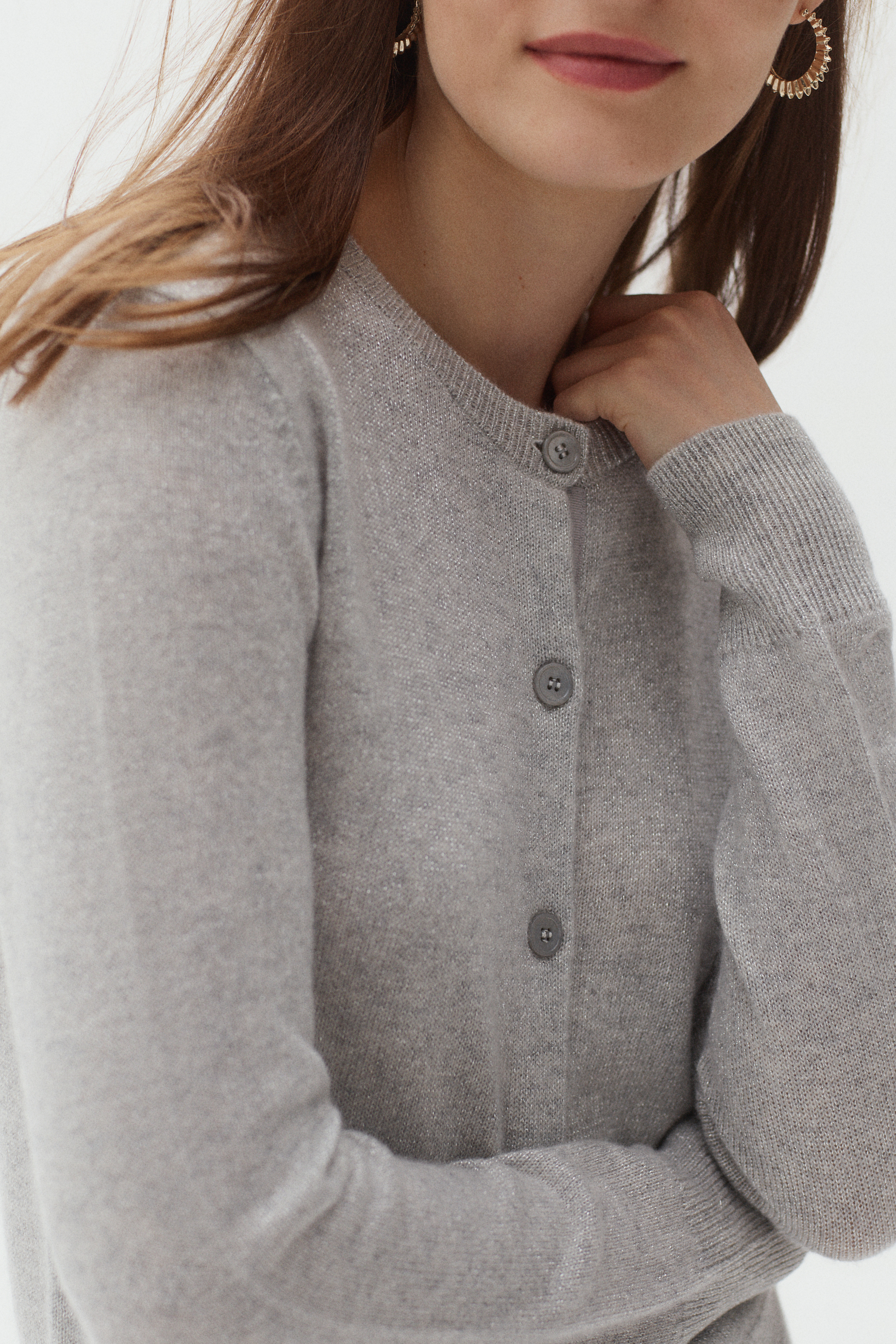 cardigan carola gris clair femme cardigan Carola gris clair femme