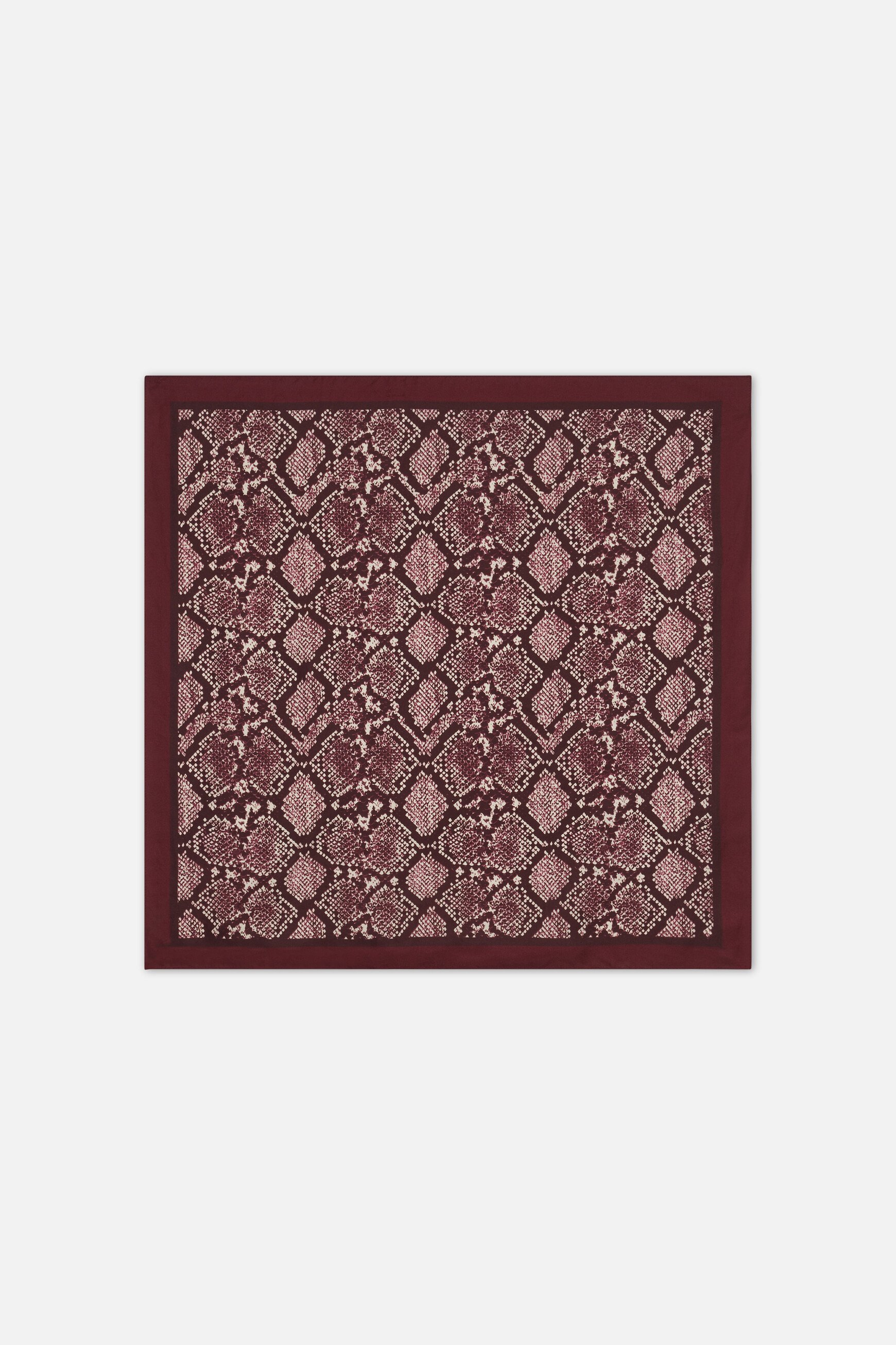 Foulard Lesnake 100% seta rosso bordeaux donna