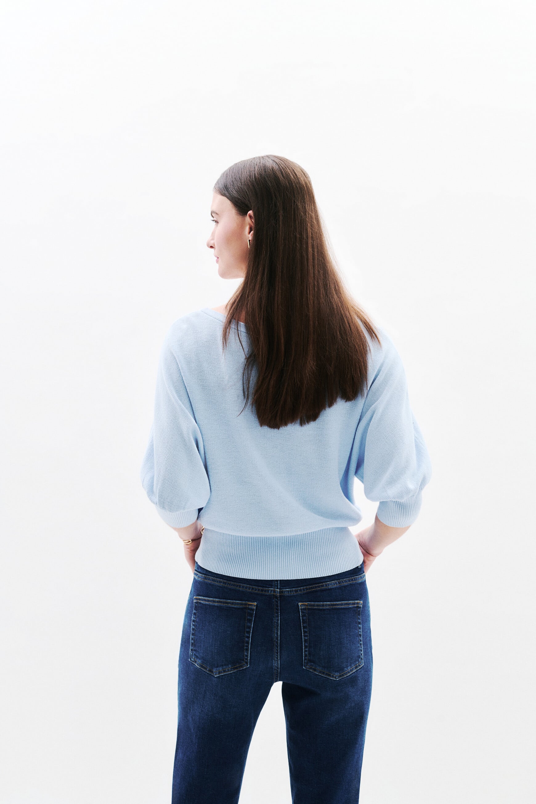 Joan oversized sweater sky blue woman