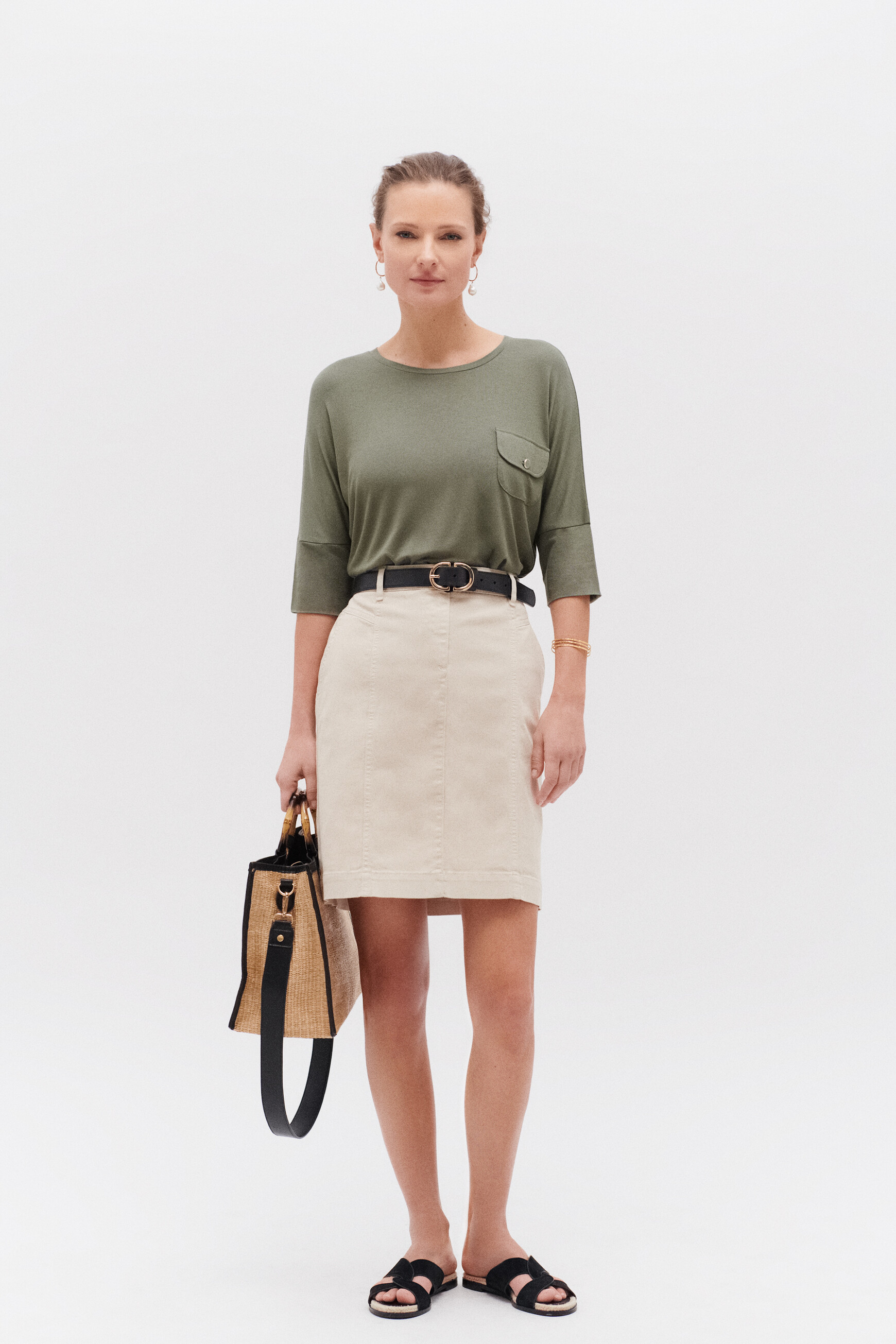 t shirt becky vert kaki femme t-shirt becky vert kaki femme